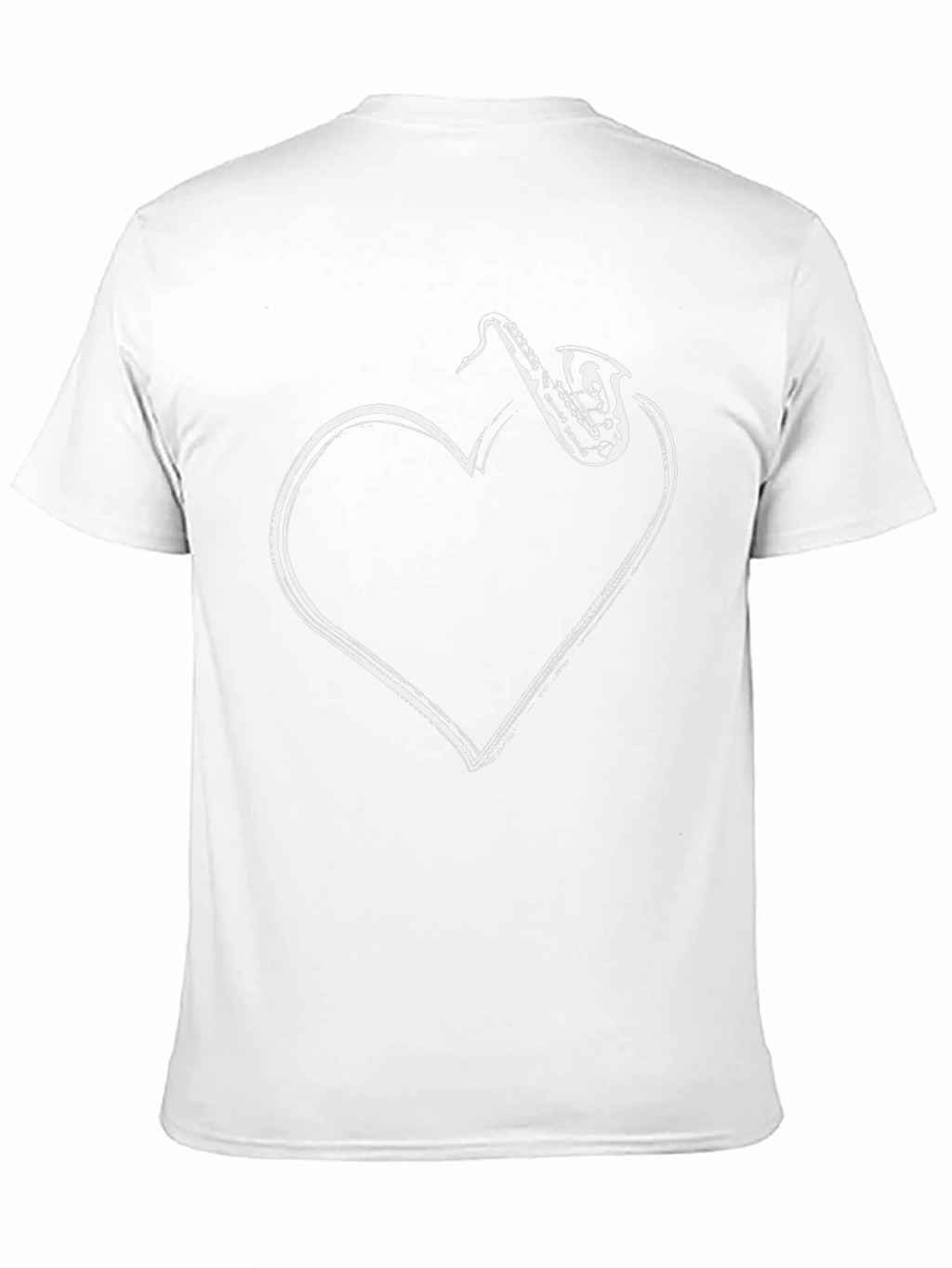 Saxophone Heart Graphic Black T-Shirt