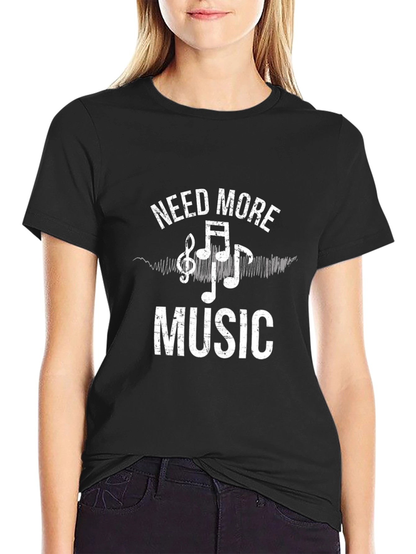 Need More Music Graphic T-Shirt - Casual Wear