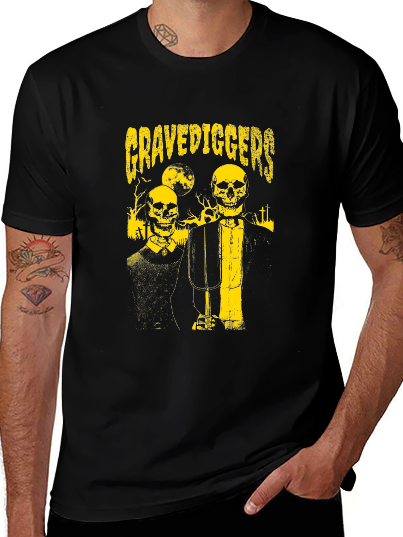 Gravediggers Graphic Print Black T-Shirt