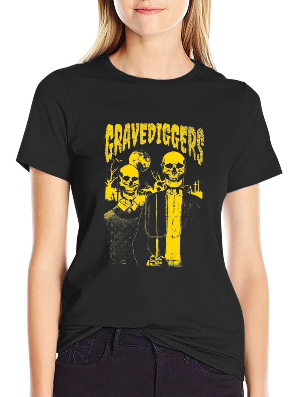 Gravediggers Graphic Print Black T-Shirt