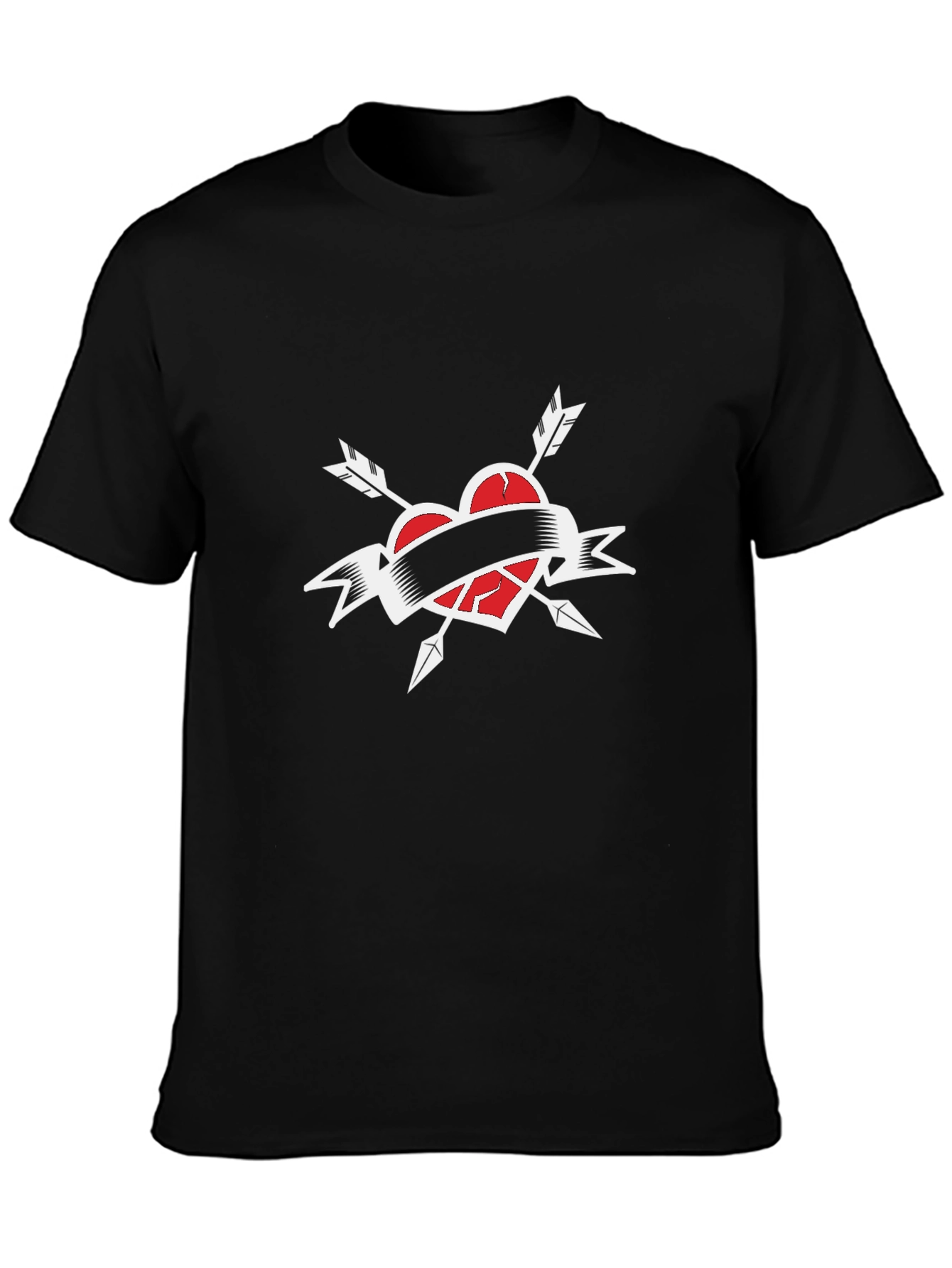 Broken Heart Arrow T-Shirt - Black