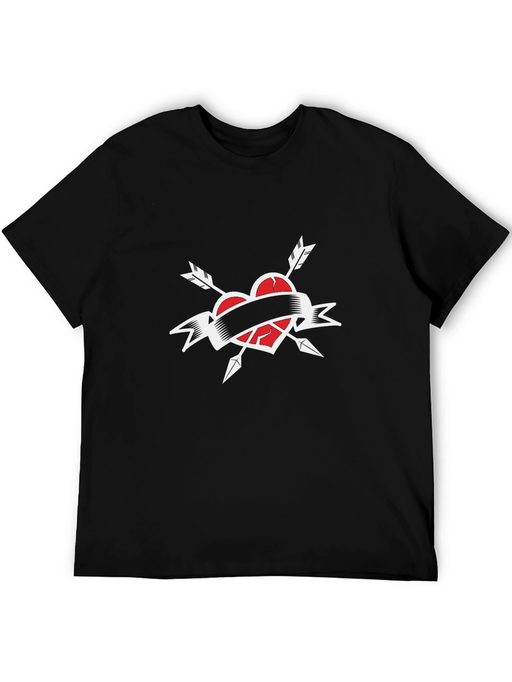 Broken Heart Arrow T-Shirt - Black