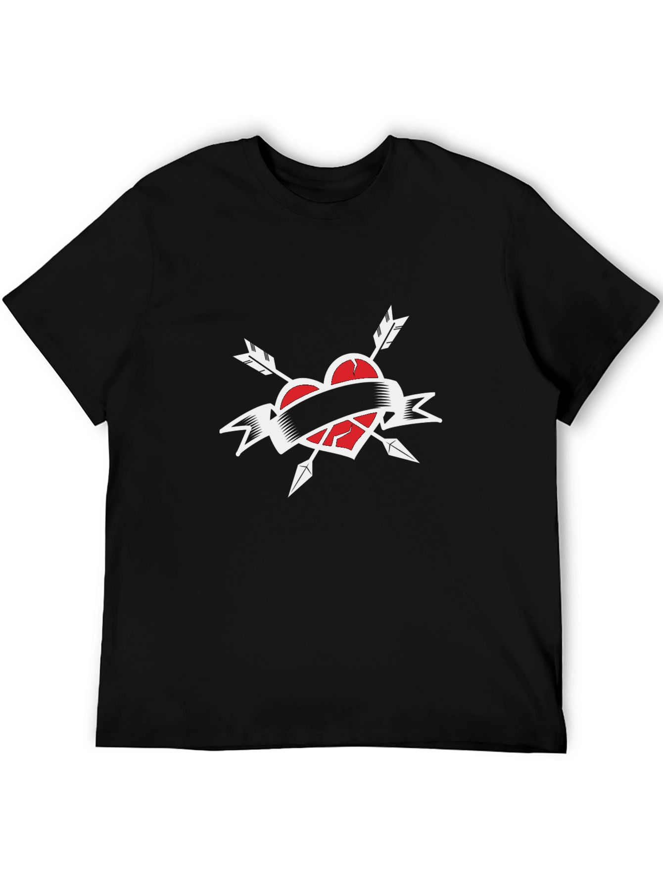 Broken Heart Arrow T-Shirt - Black
