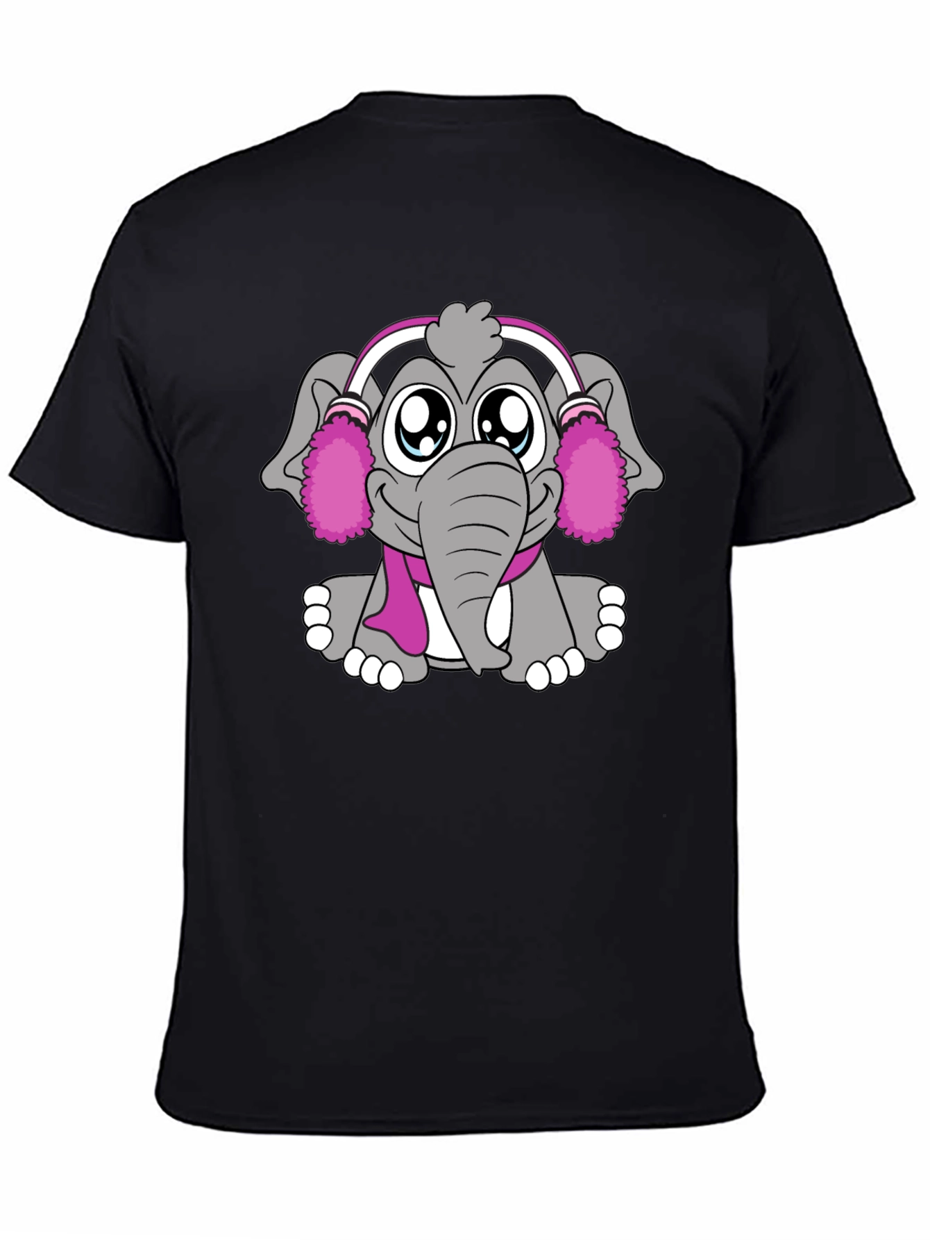 Elephant Graphic Tee - Cute & Comfortable Black T-Shirt