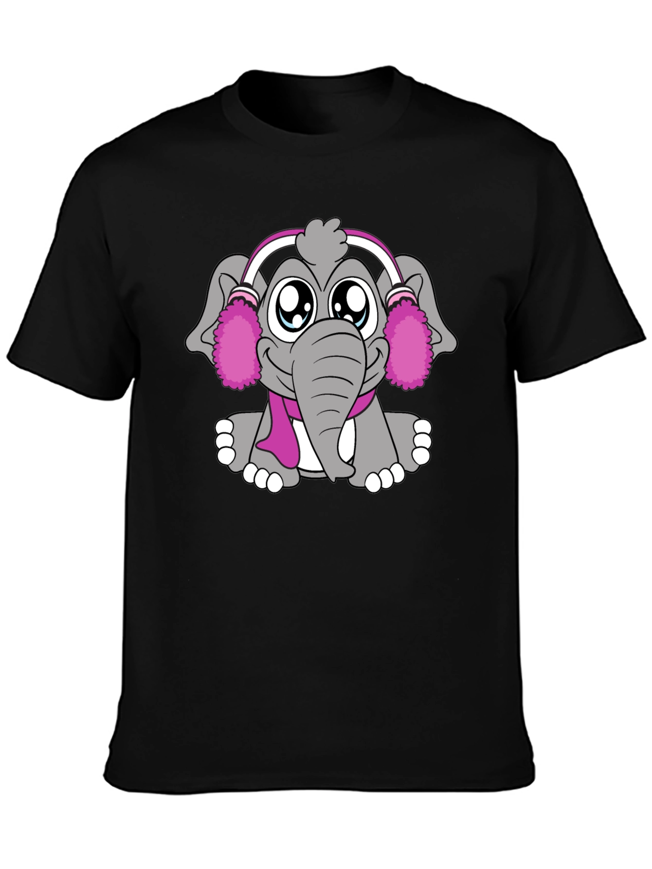 Elephant Graphic Tee - Cute & Comfortable Black T-Shirt