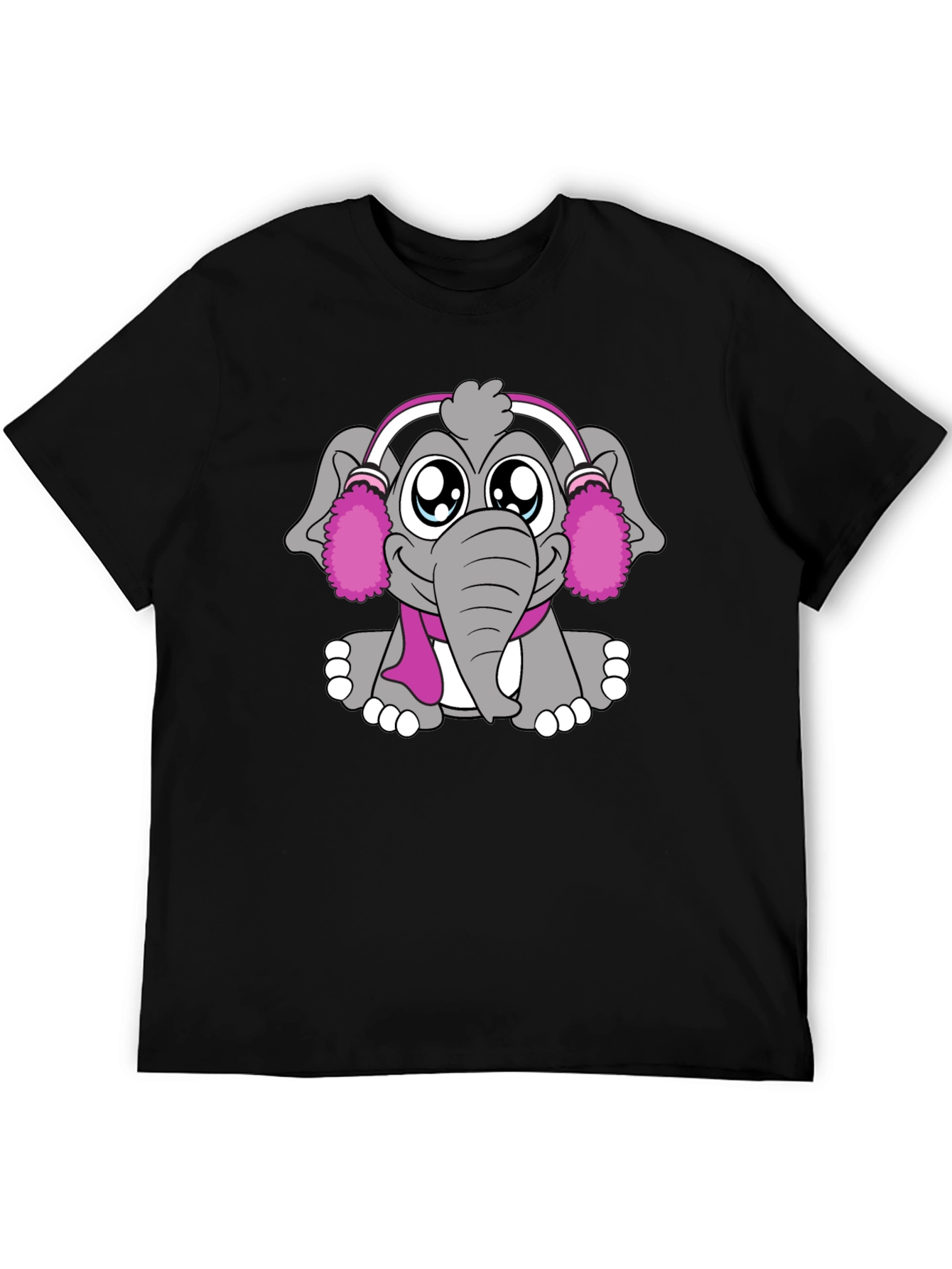 Elephant Graphic Tee - Cute & Comfortable Black T-Shirt