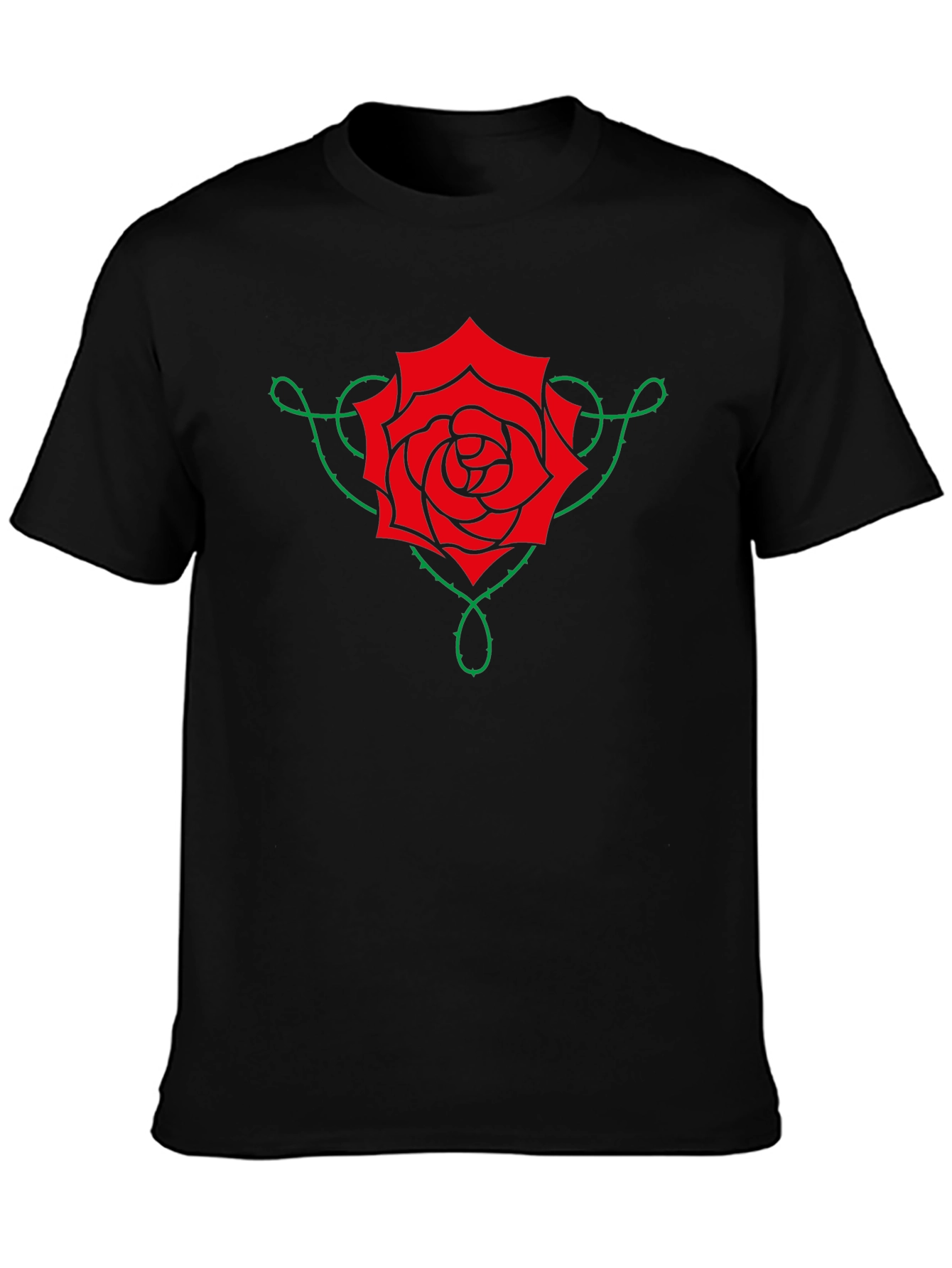 Rose Vine Graphic Tee - Black