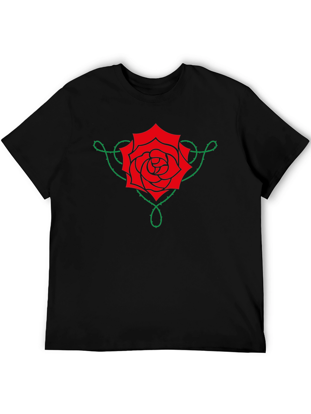 Rose Vine Graphic Tee - Black