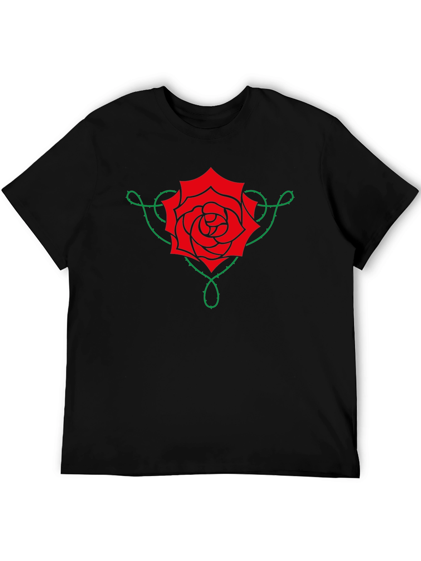 Rose Vine Graphic Tee - Black