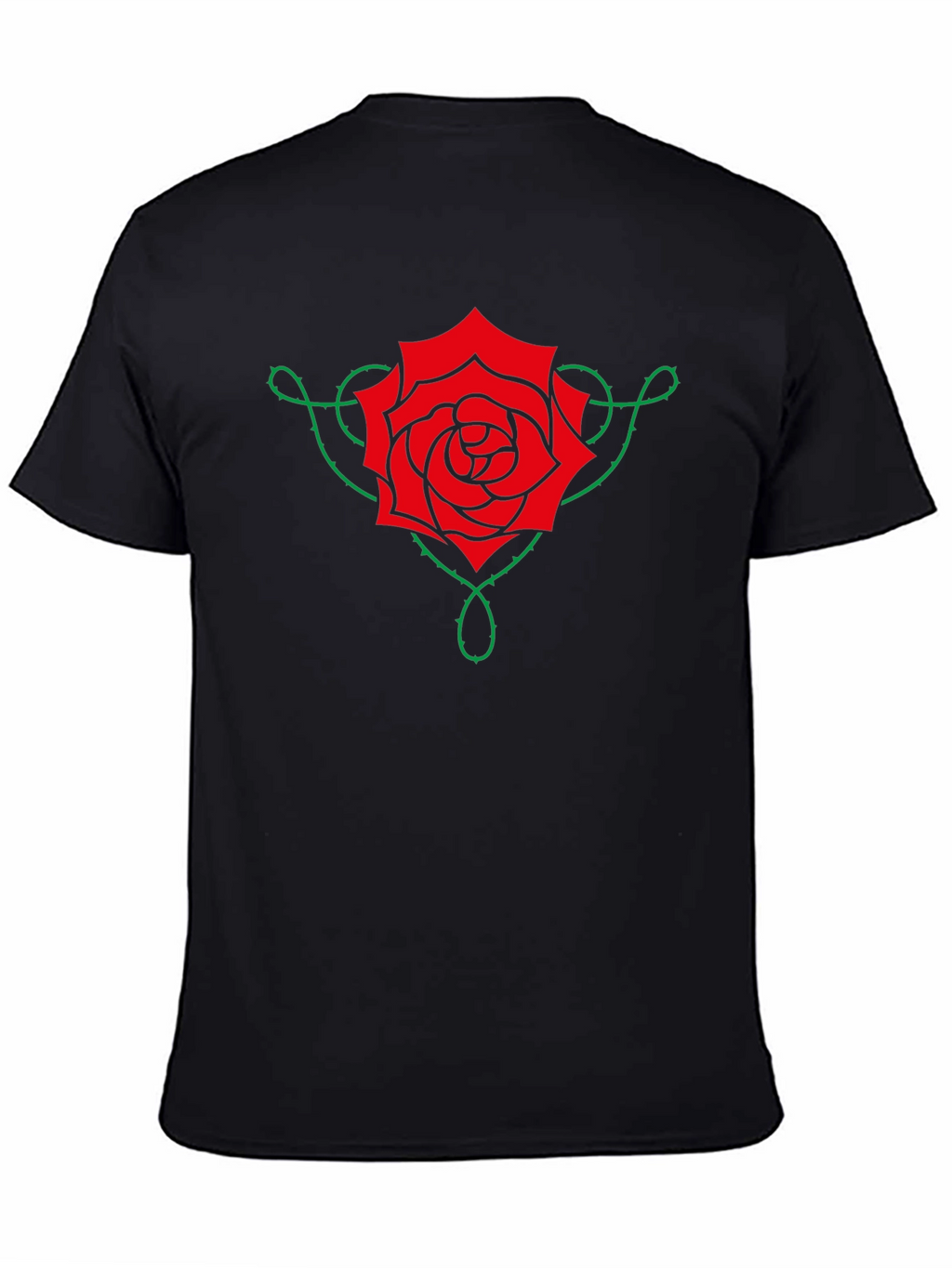 Rose Vine Graphic Tee - Black