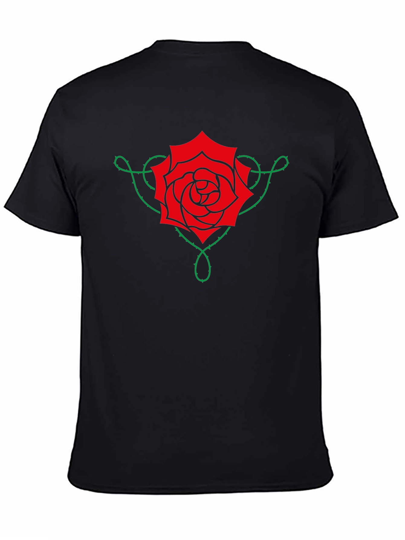 Rose Vine Graphic Tee - Black