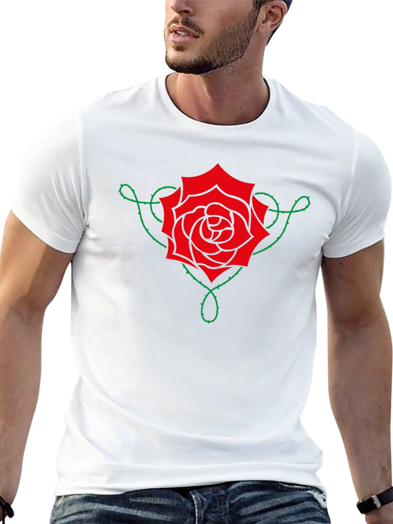 Rose Vine Graphic Tee - Black