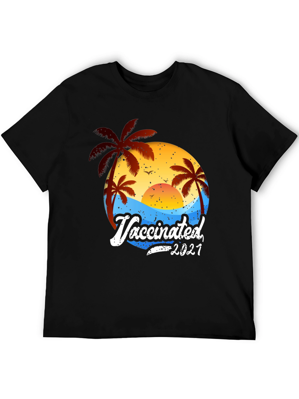 Vaccinated 2021 Palm Tree Beach T-Shirt