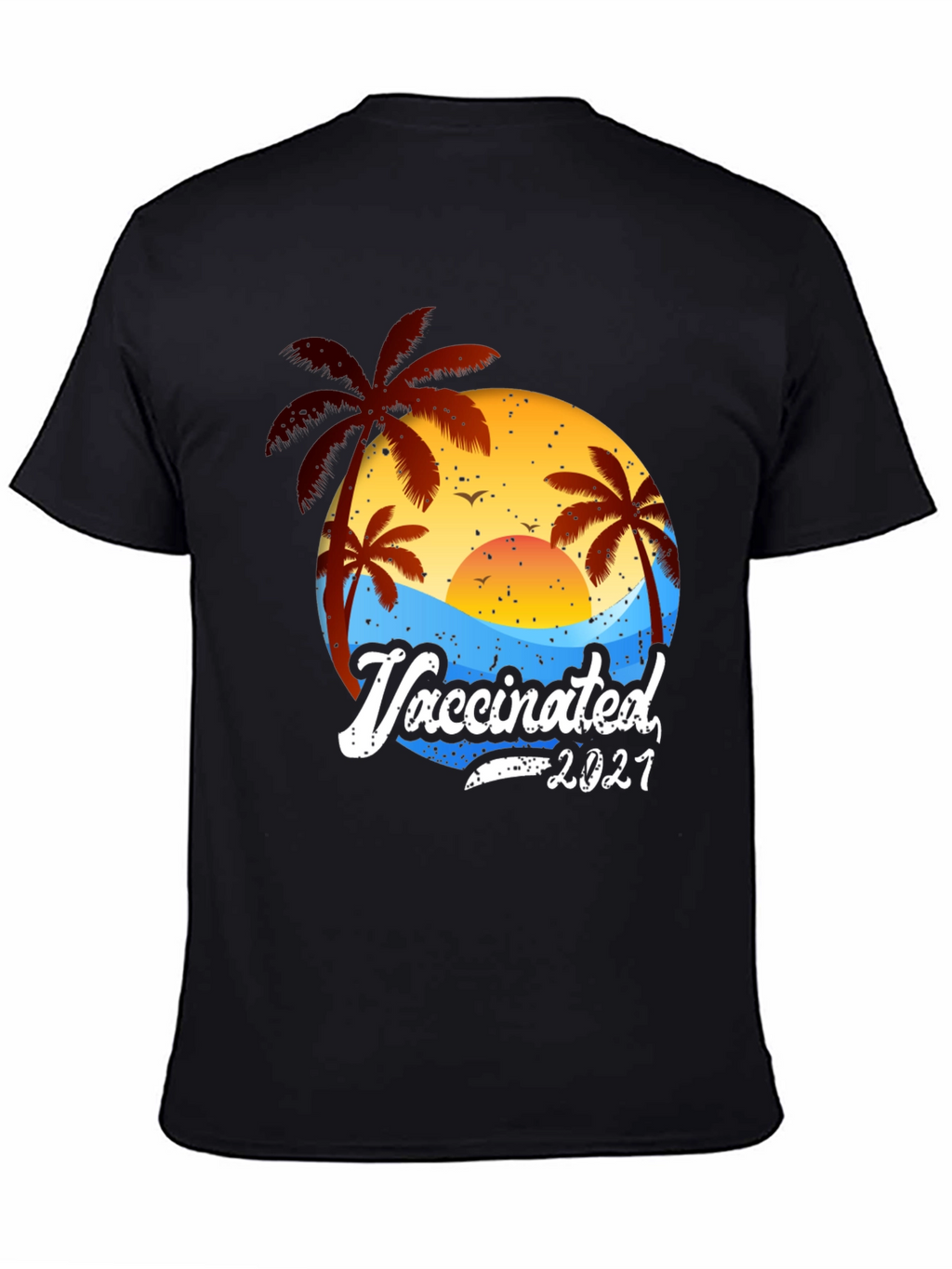Vaccinated 2021 Palm Tree Beach T-Shirt