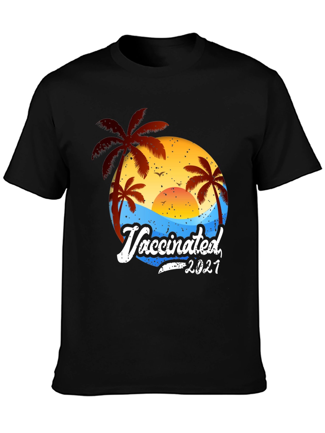 Vaccinated 2021 Palm Tree Beach T-Shirt