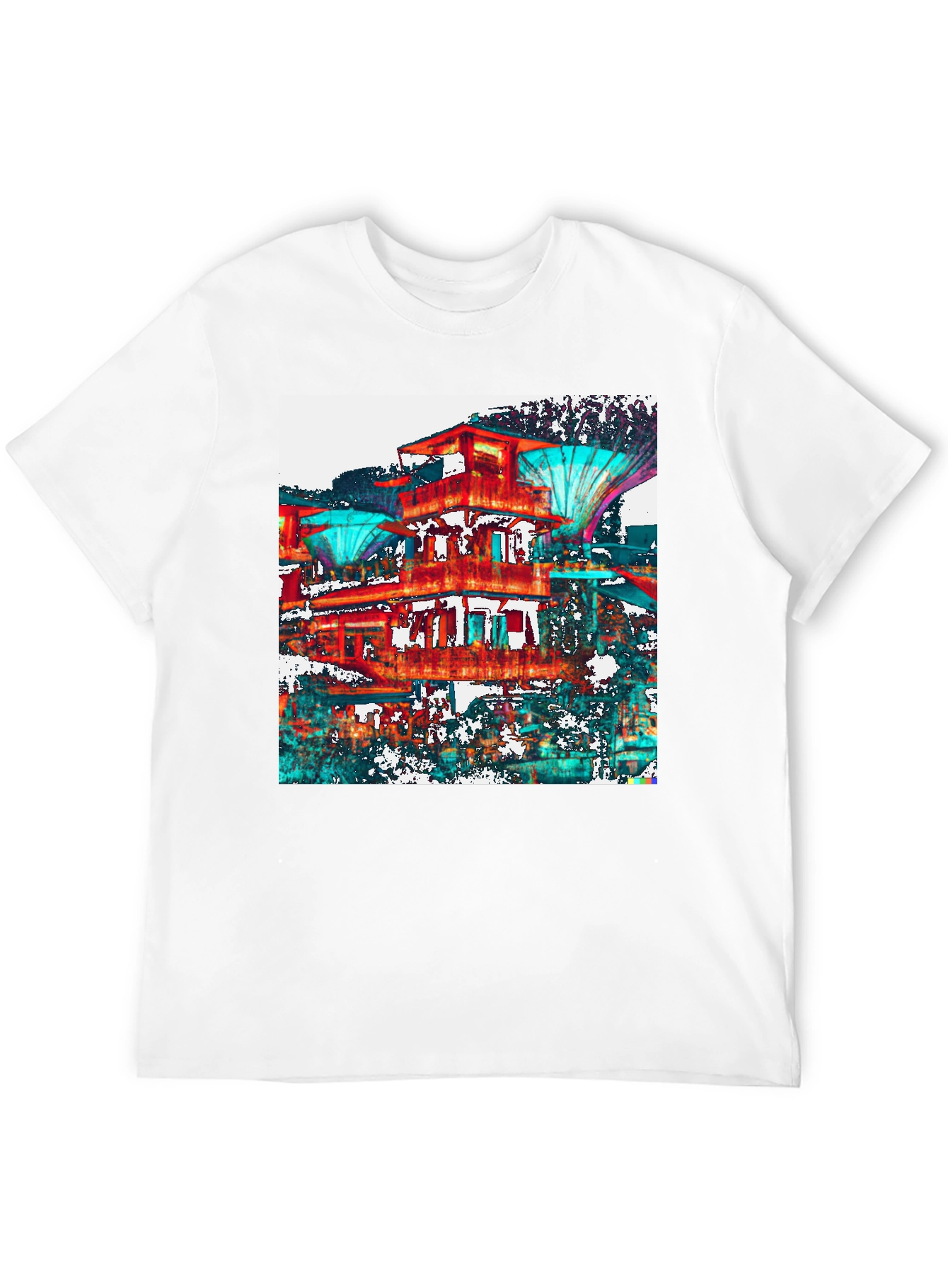 Abstract Architectural Print Black T-Shirt