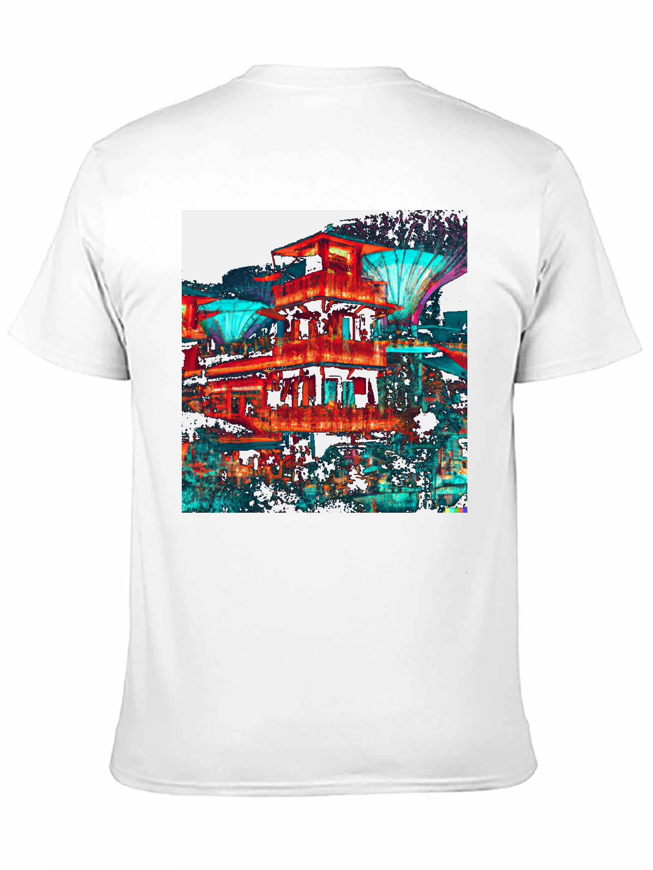Abstract Architectural Print Black T-Shirt