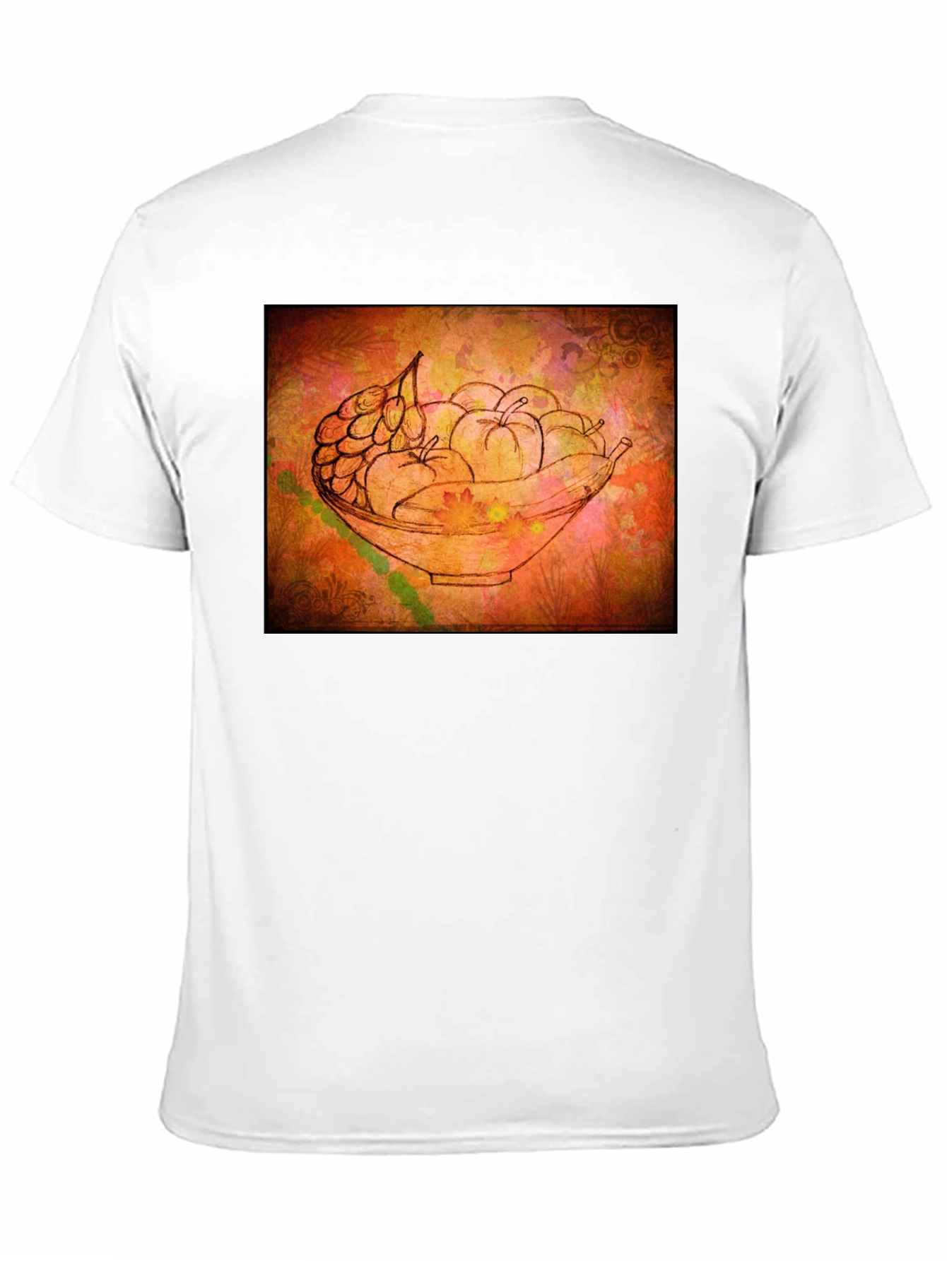 Fruit Bowl Graphic Tee - Artistic Black T-Shirt