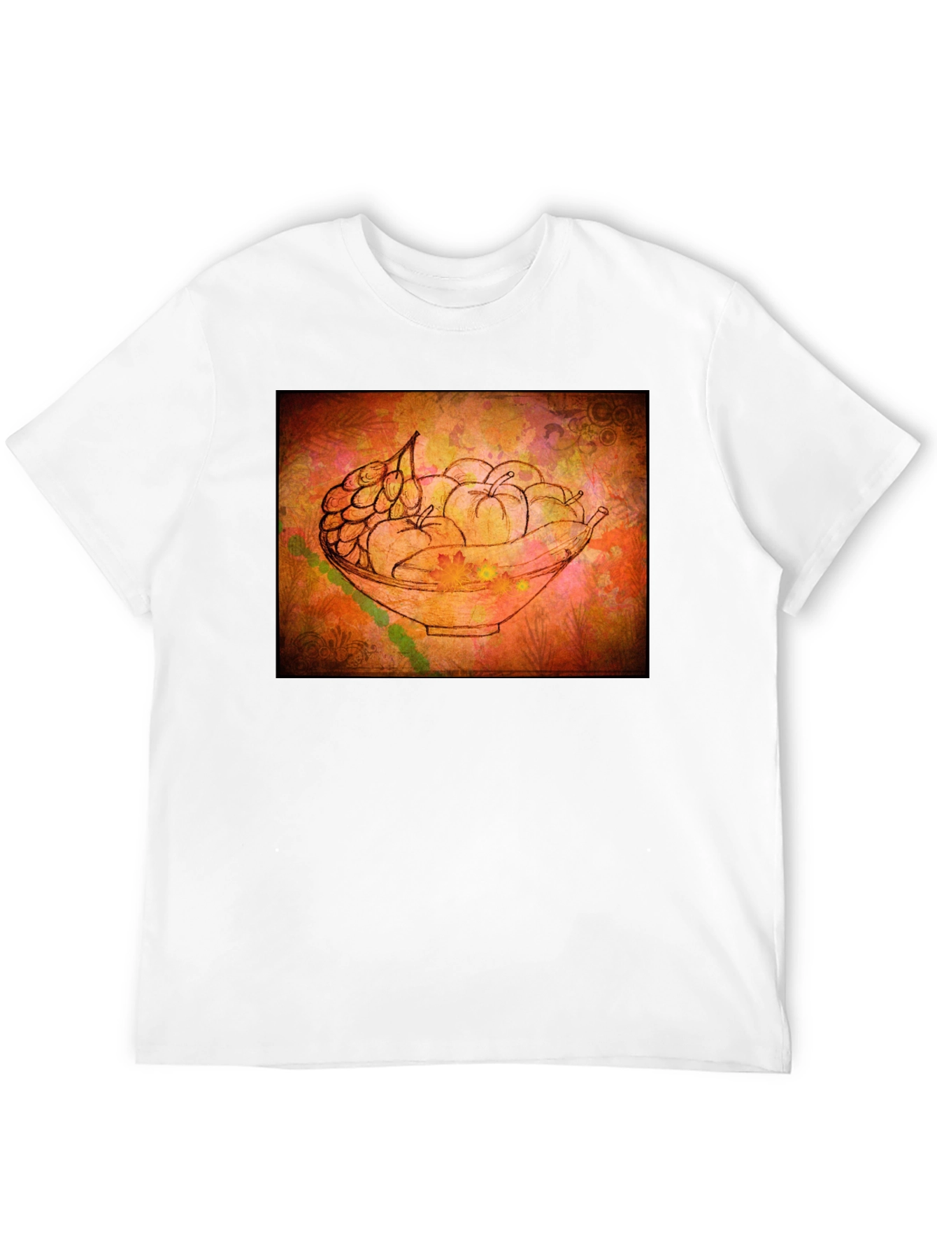 Fruit Bowl Graphic Tee - Artistic Black T-Shirt