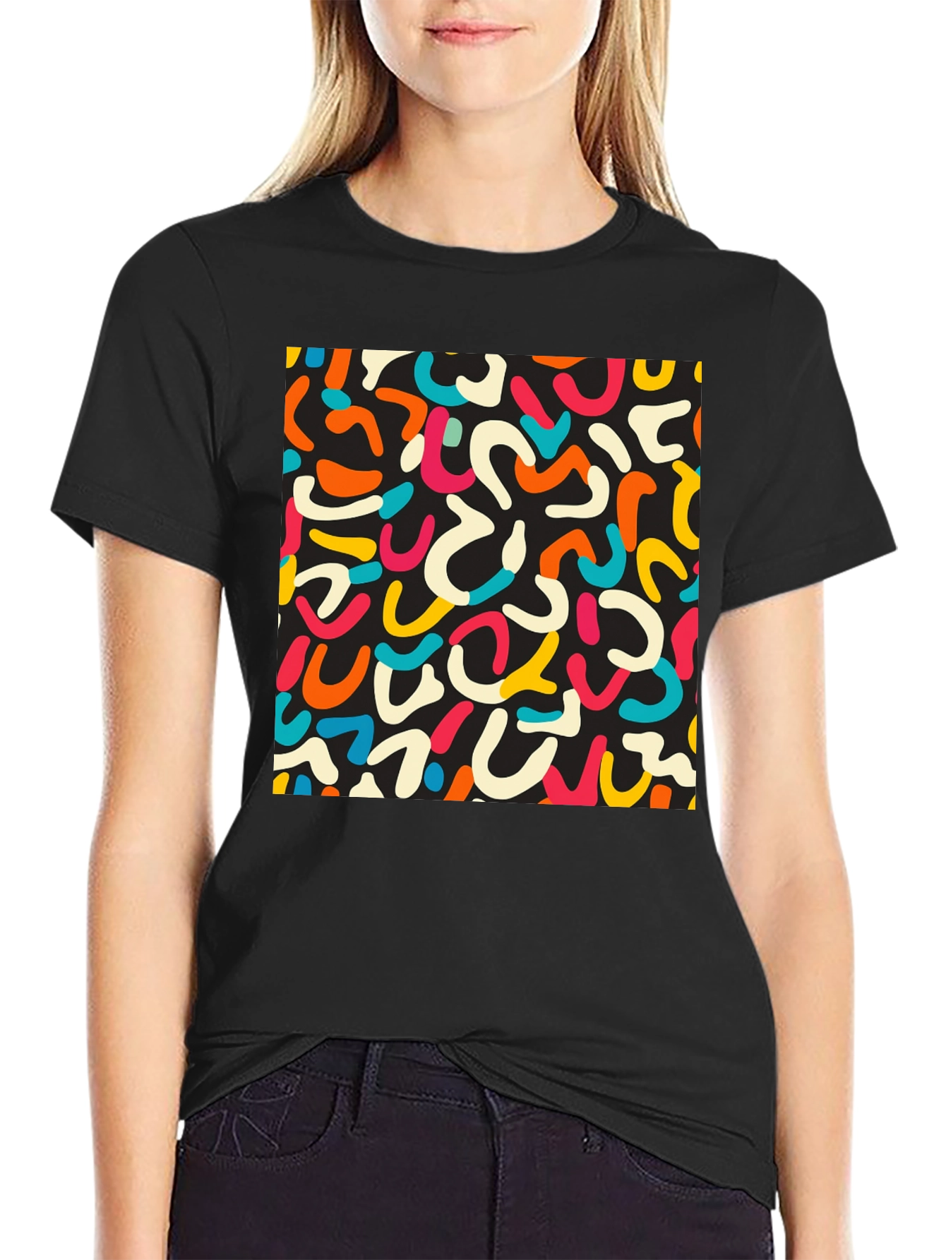 Retro Doodle T-Shirt - Unique Abstract Design