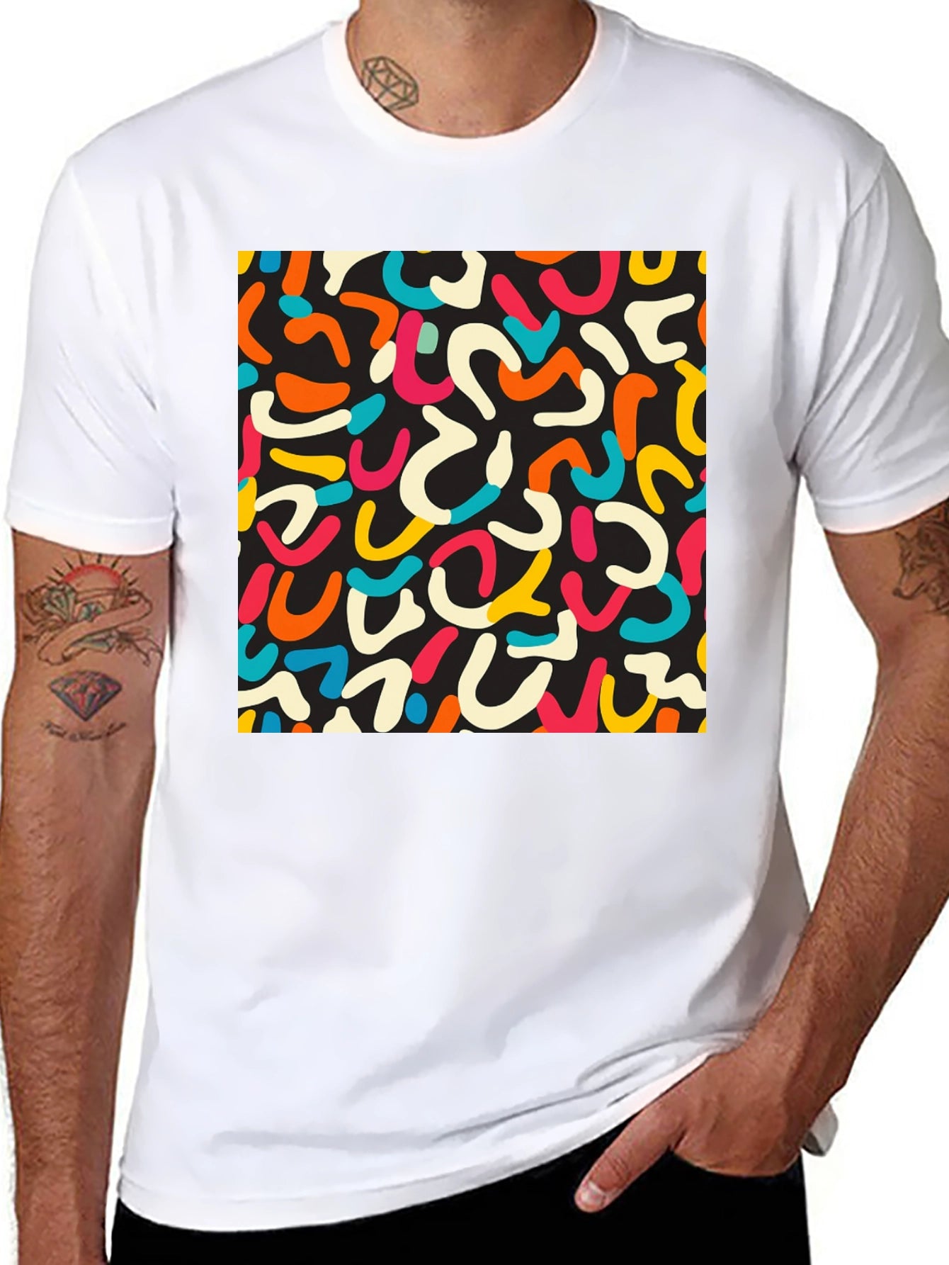 Retro Doodle T-Shirt - Unique Abstract Design