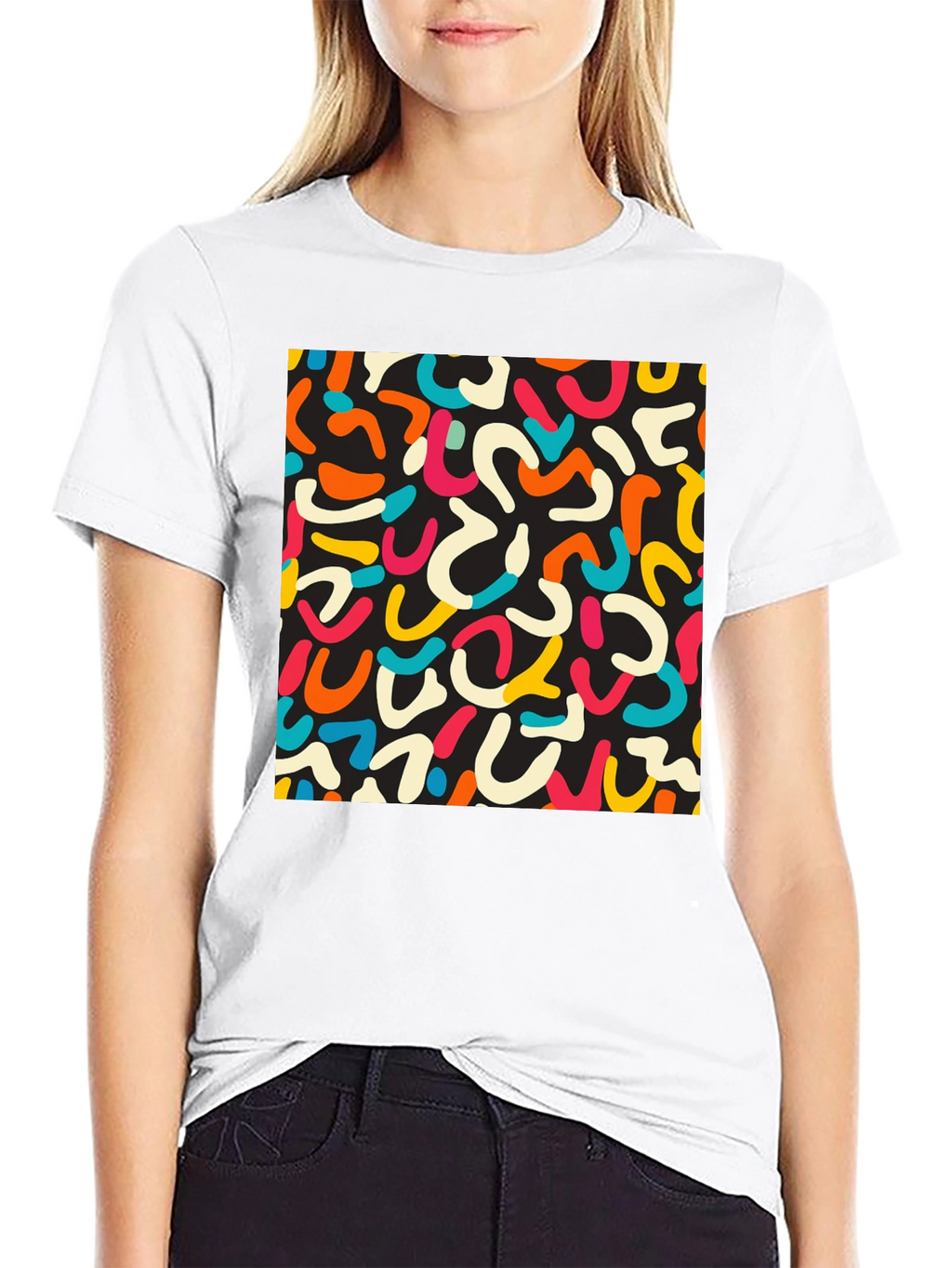 Retro Doodle T-Shirt - Unique Abstract Design