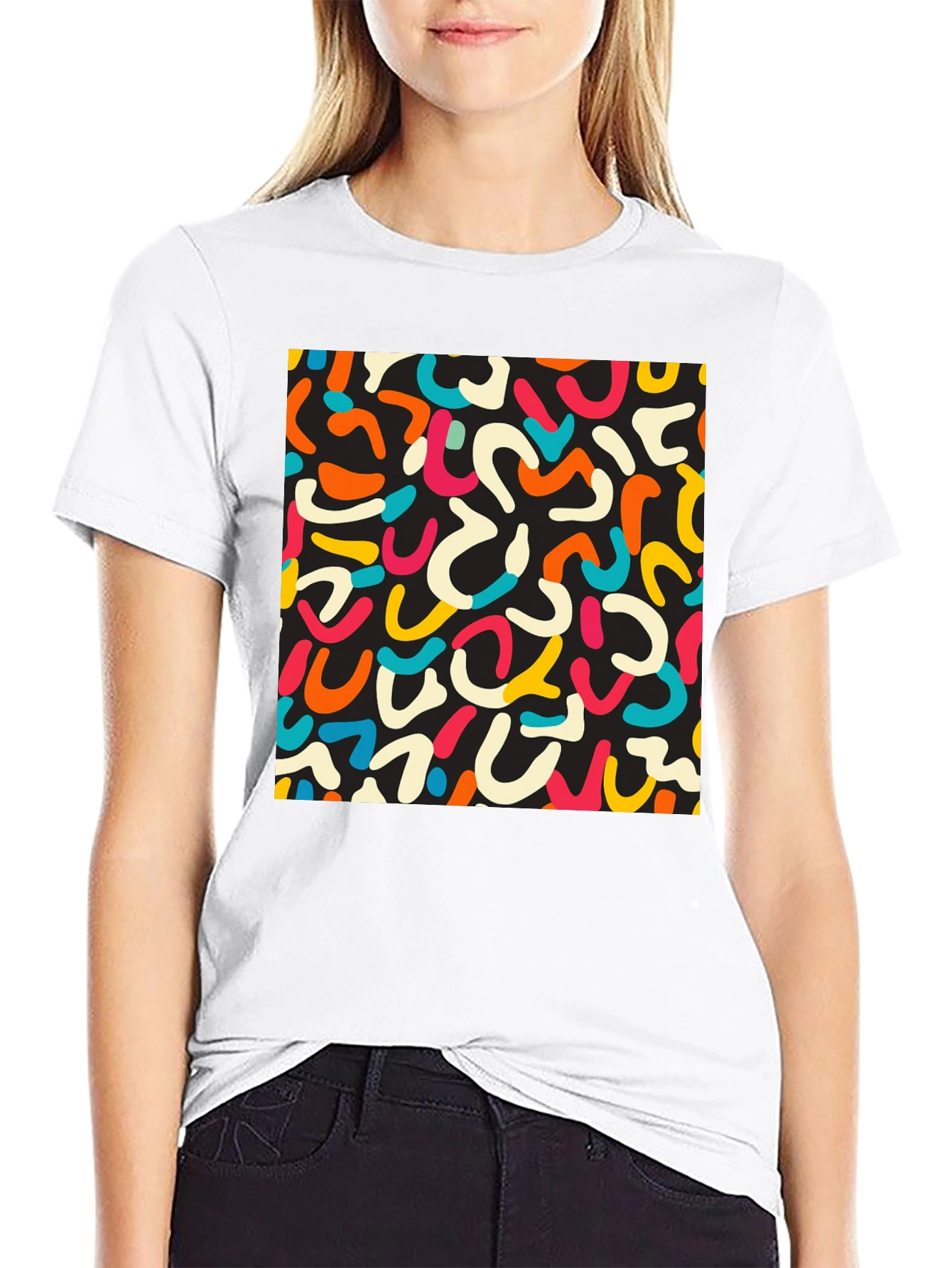 Retro Doodle T-Shirt - Unique Abstract Design