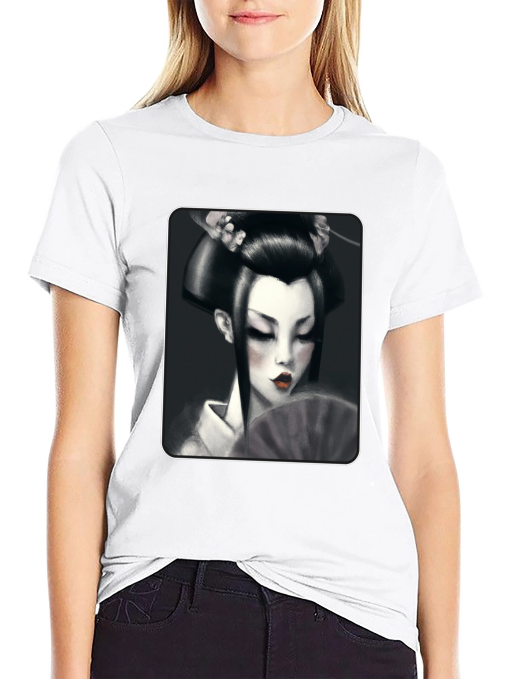 Geisha Graphic Tee - Black