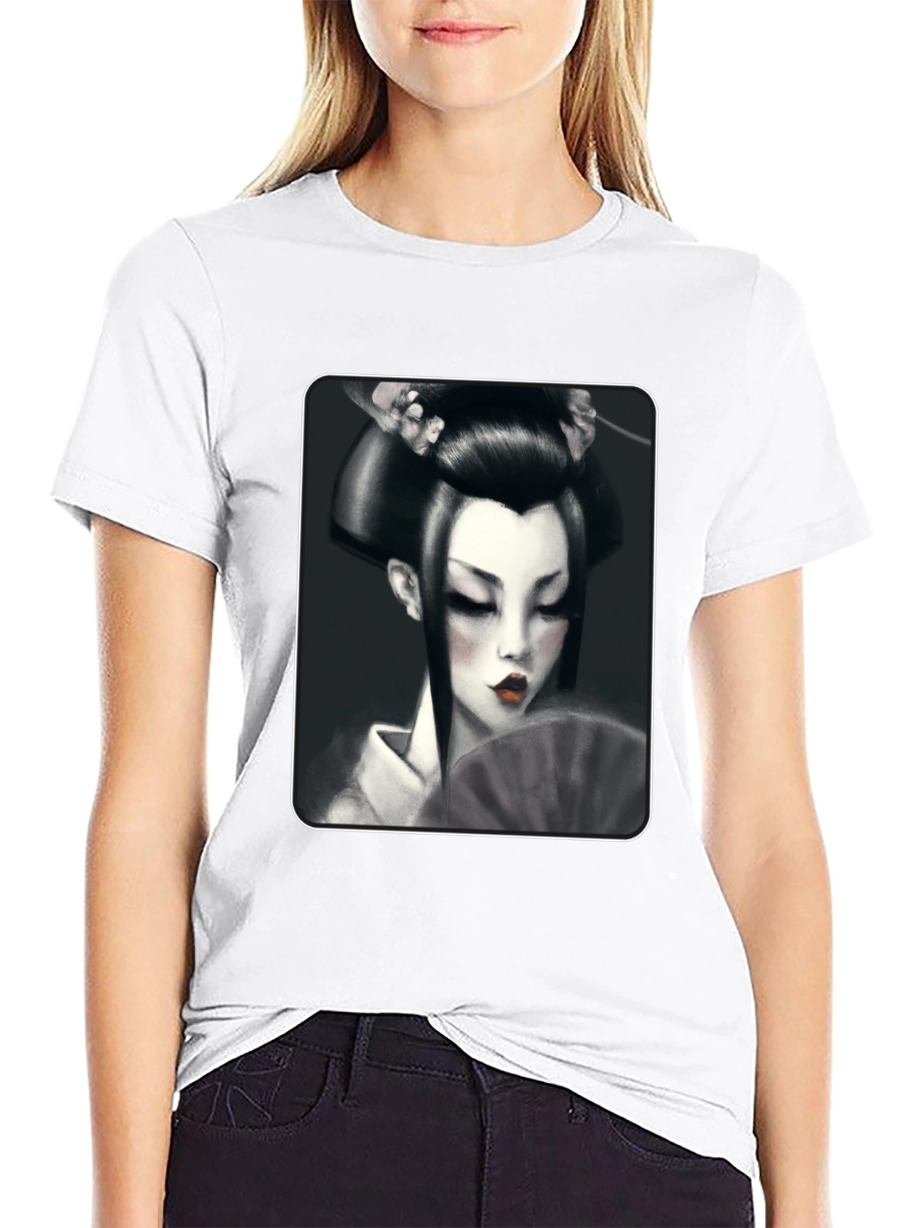 Geisha Graphic Tee - Black