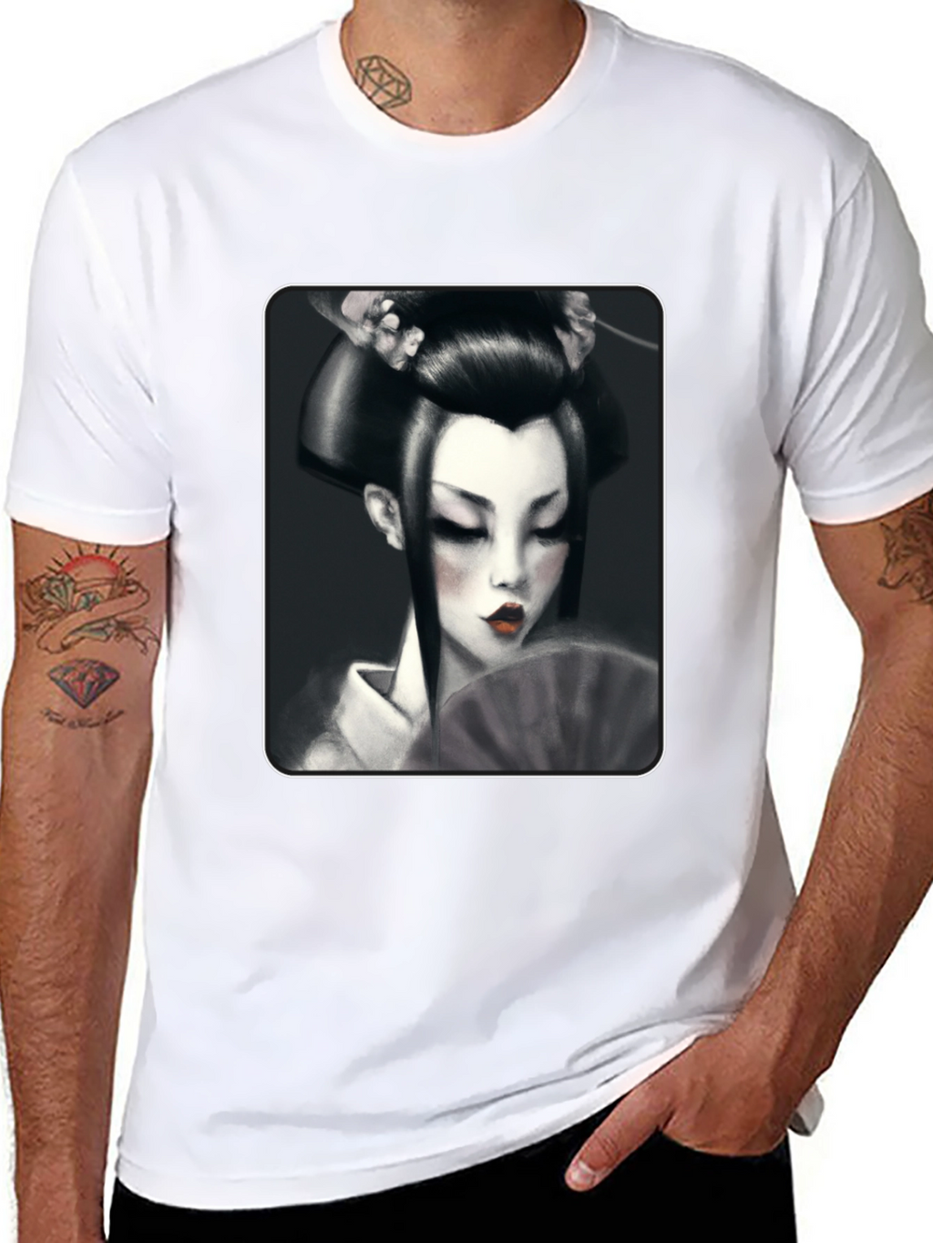 Geisha Graphic Tee - Black