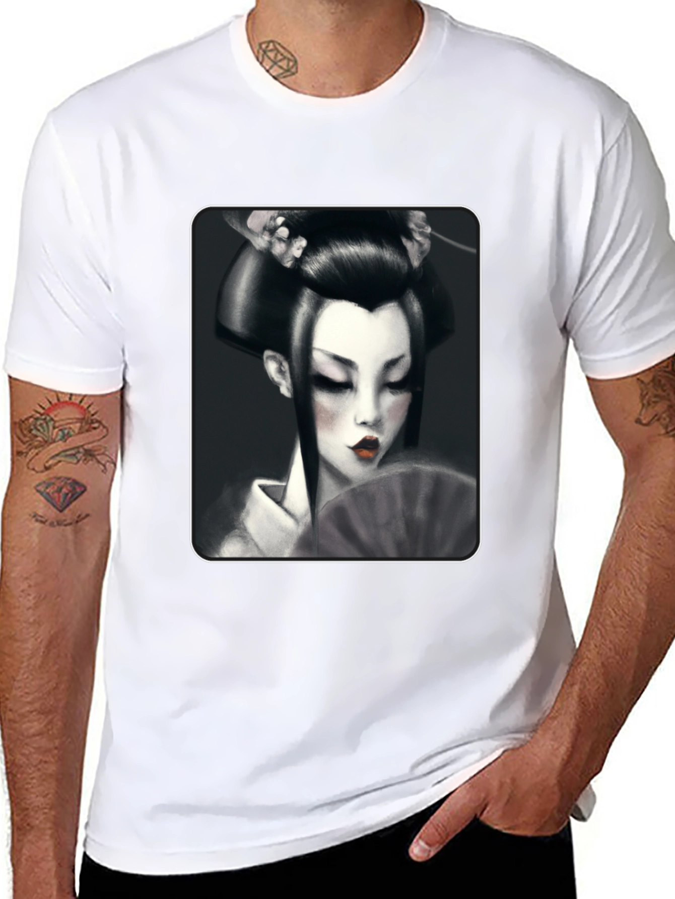 Geisha Graphic Tee - Black
