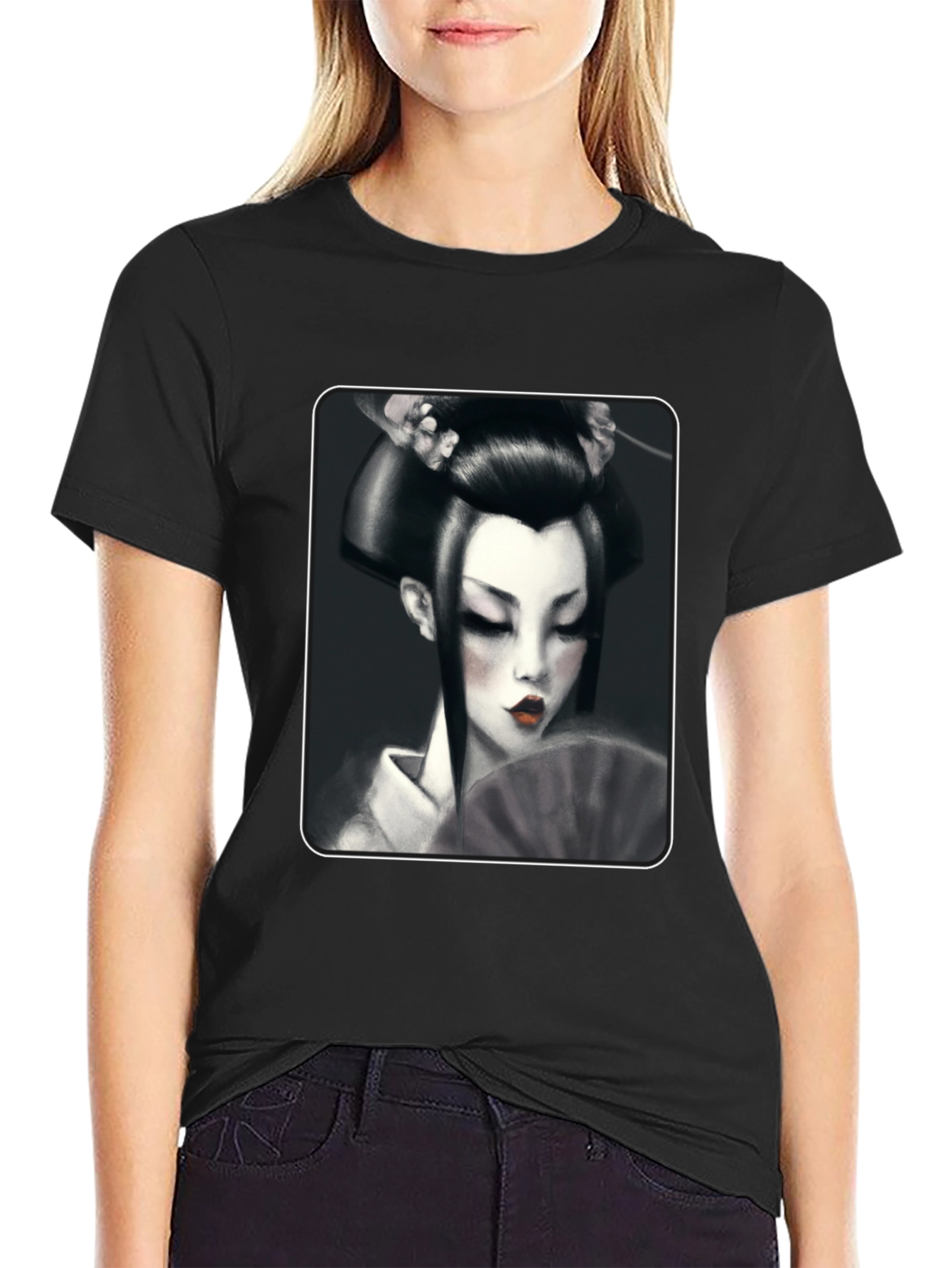 Geisha Graphic Tee - Black