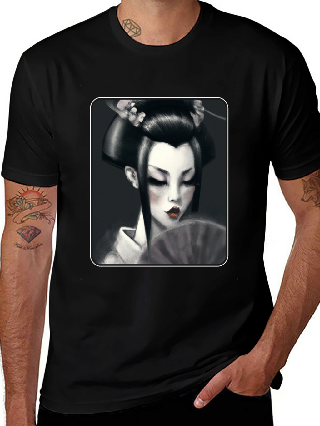 Geisha Graphic Tee - Black