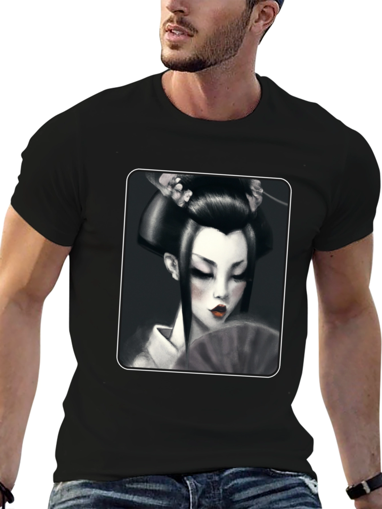 Geisha Graphic Tee - Black