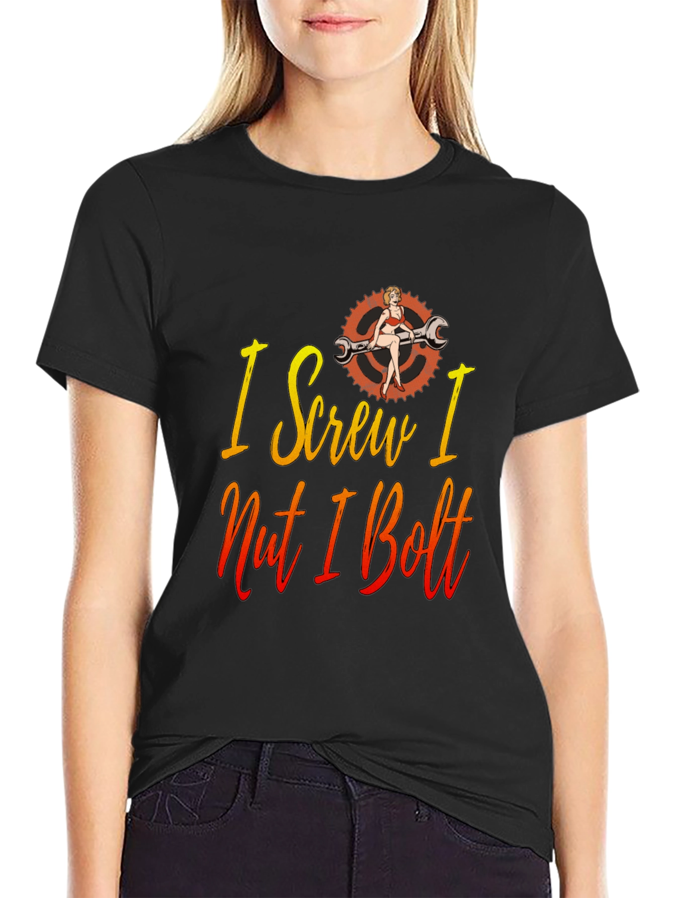 I Screw I Nut I Bolt Black T-Shirt