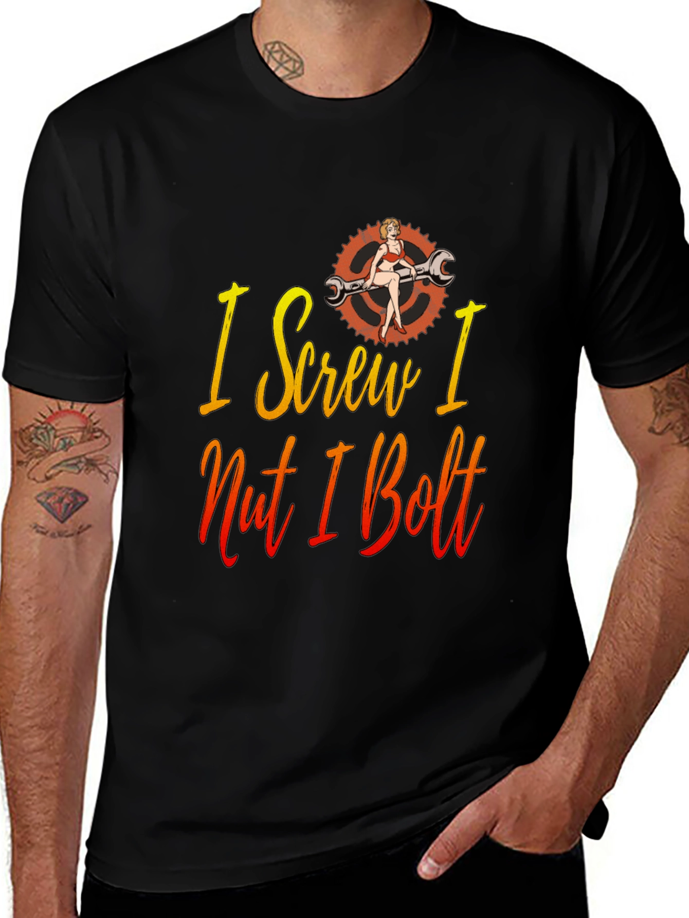 I Screw I Nut I Bolt Black T-Shirt