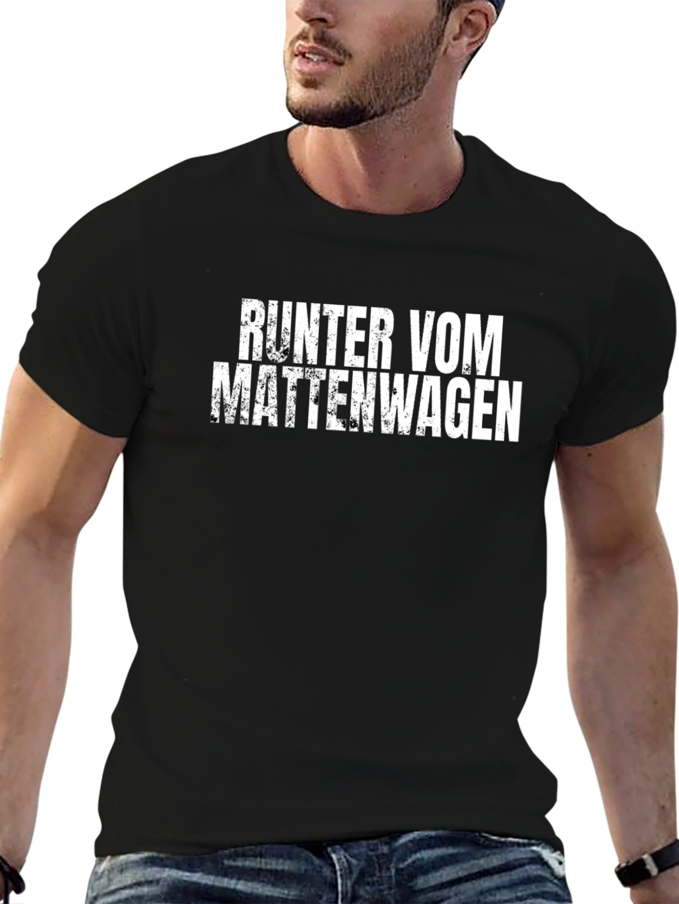 Runter Vom Mattenwagen Black Graphic Tee