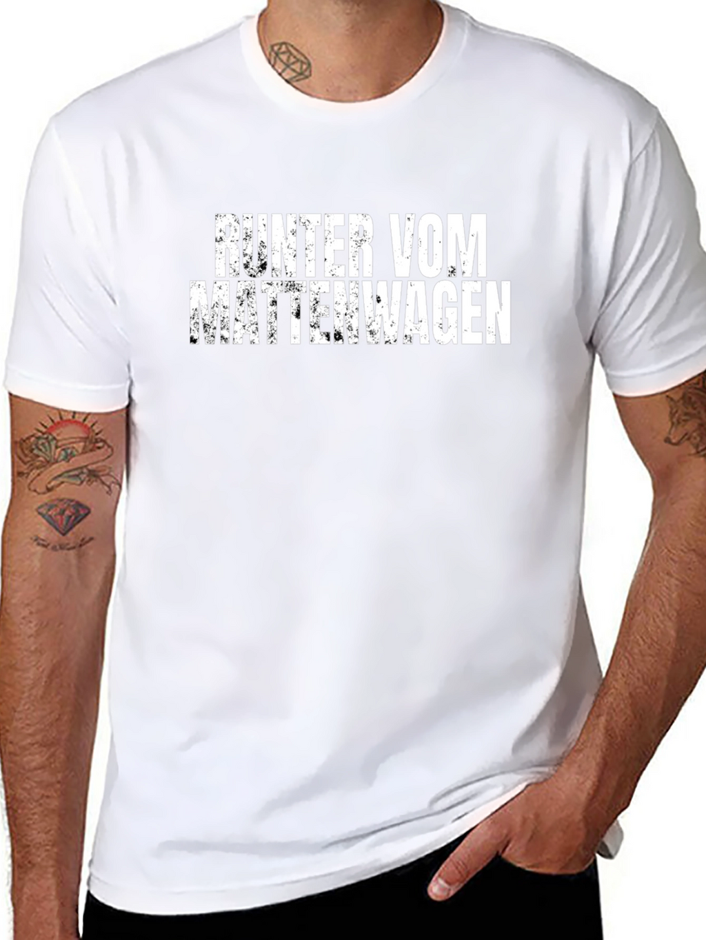 Runter Vom Mattenwagen Black Graphic Tee