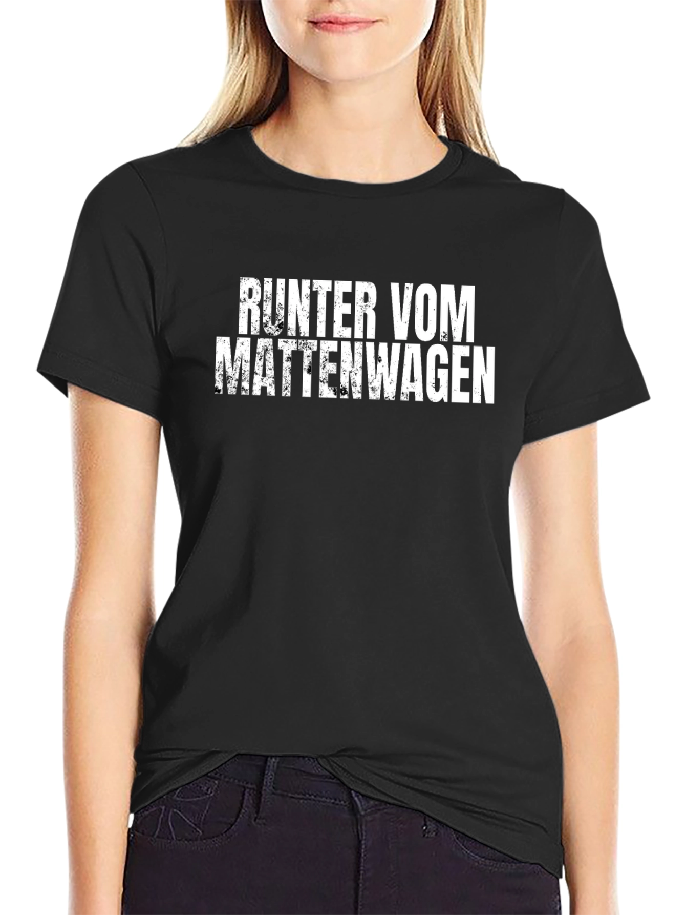 Runter Vom Mattenwagen Black Graphic Tee