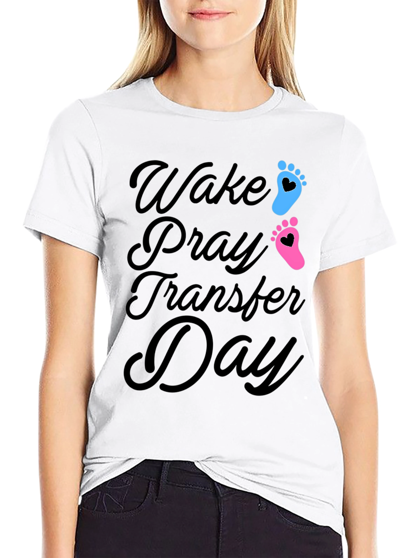 Wake Pray Transfer Day T-Shirt IVF Pregnancy