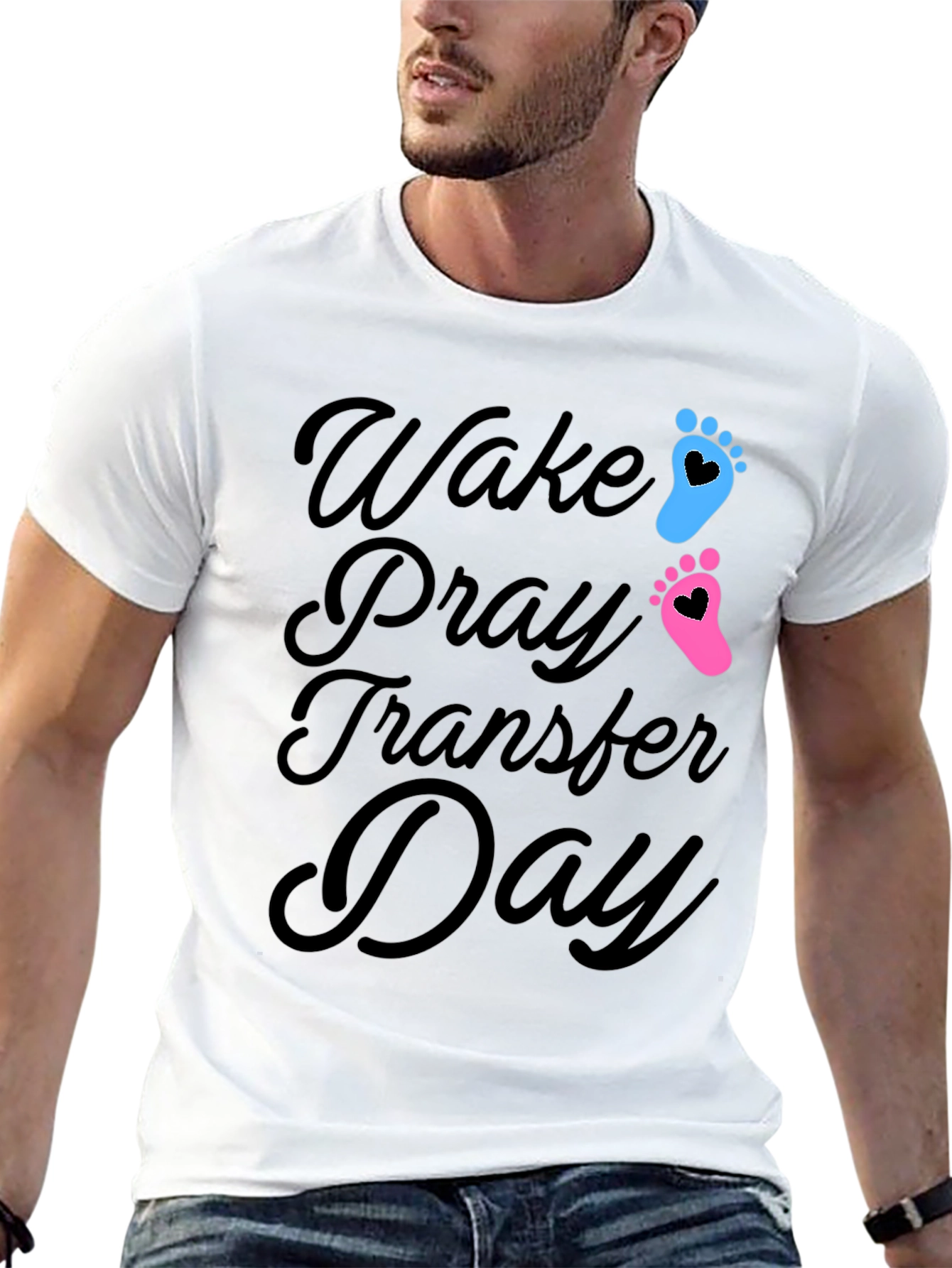 Wake Pray Transfer Day T-Shirt IVF Pregnancy