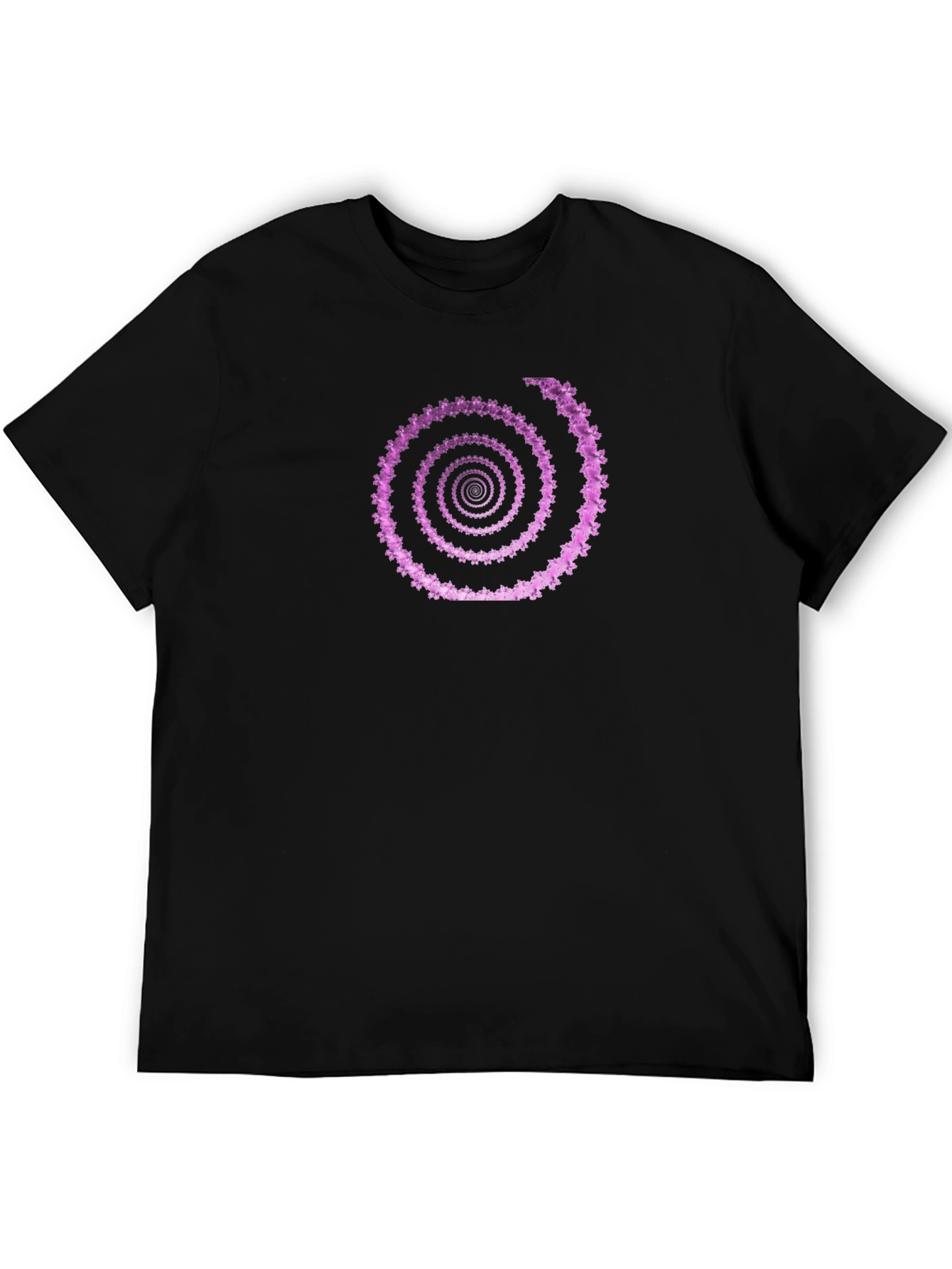 Abstract Spiral Graphic Tee - Mens Black T-Shirt