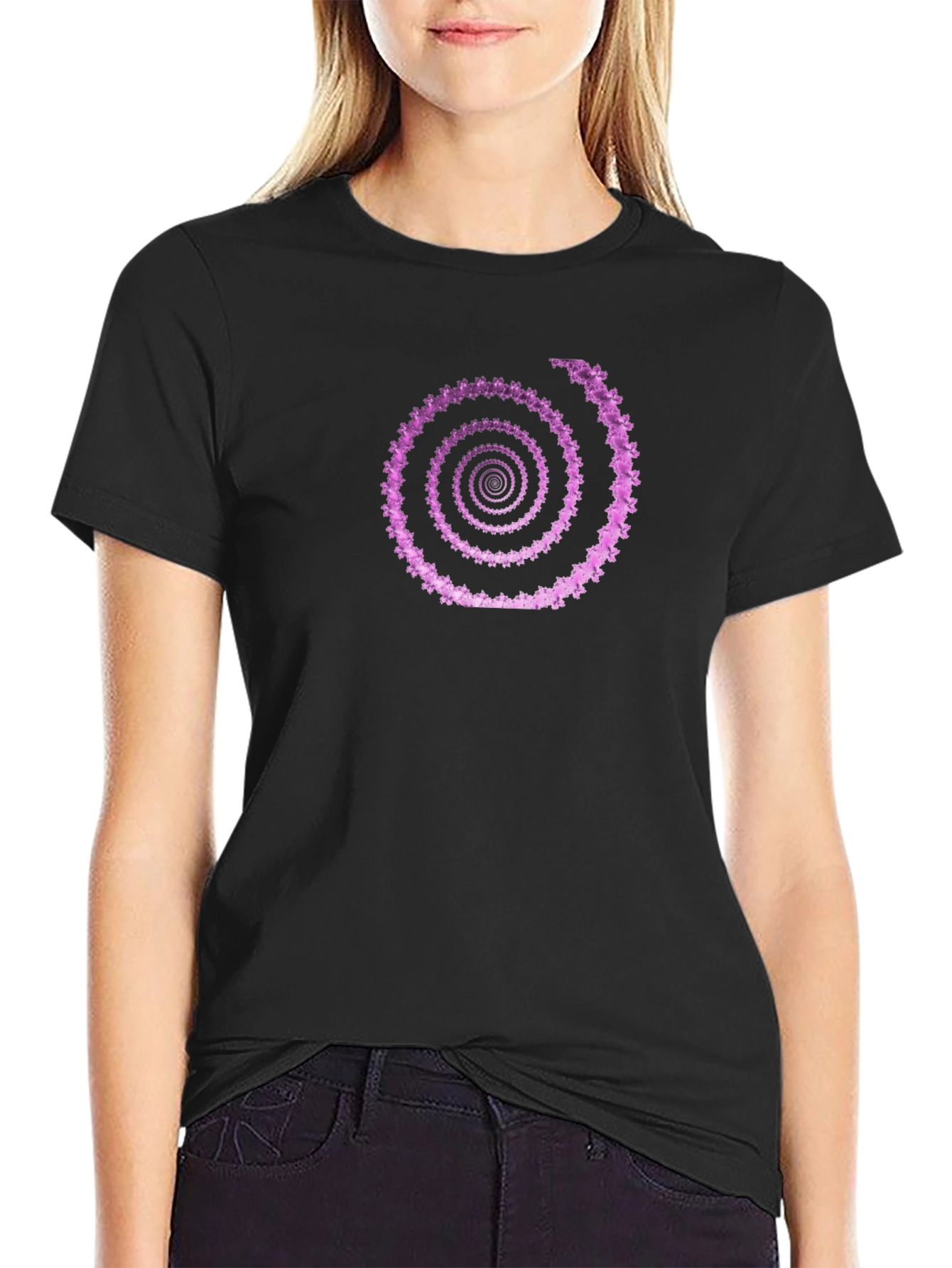 Abstract Spiral Graphic Tee - Mens Black T-Shirt