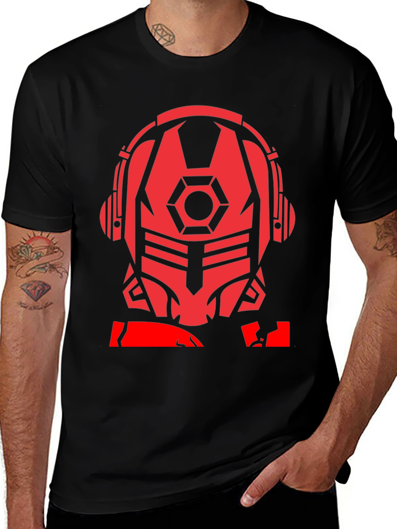 Sci-Fi Robot Headphone T-Shirt