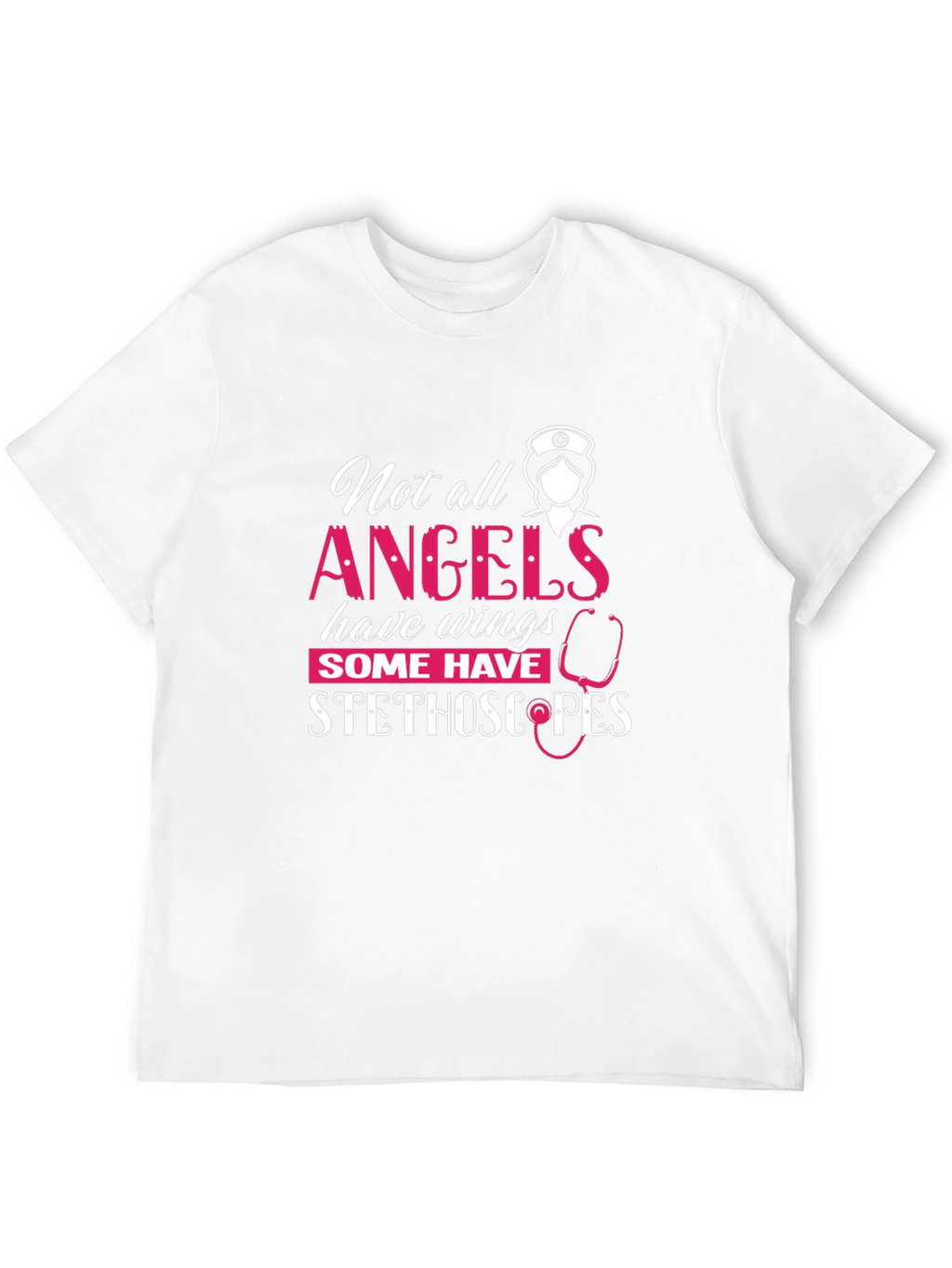 Nurse Angel Stethoscope Graphic T-Shirt