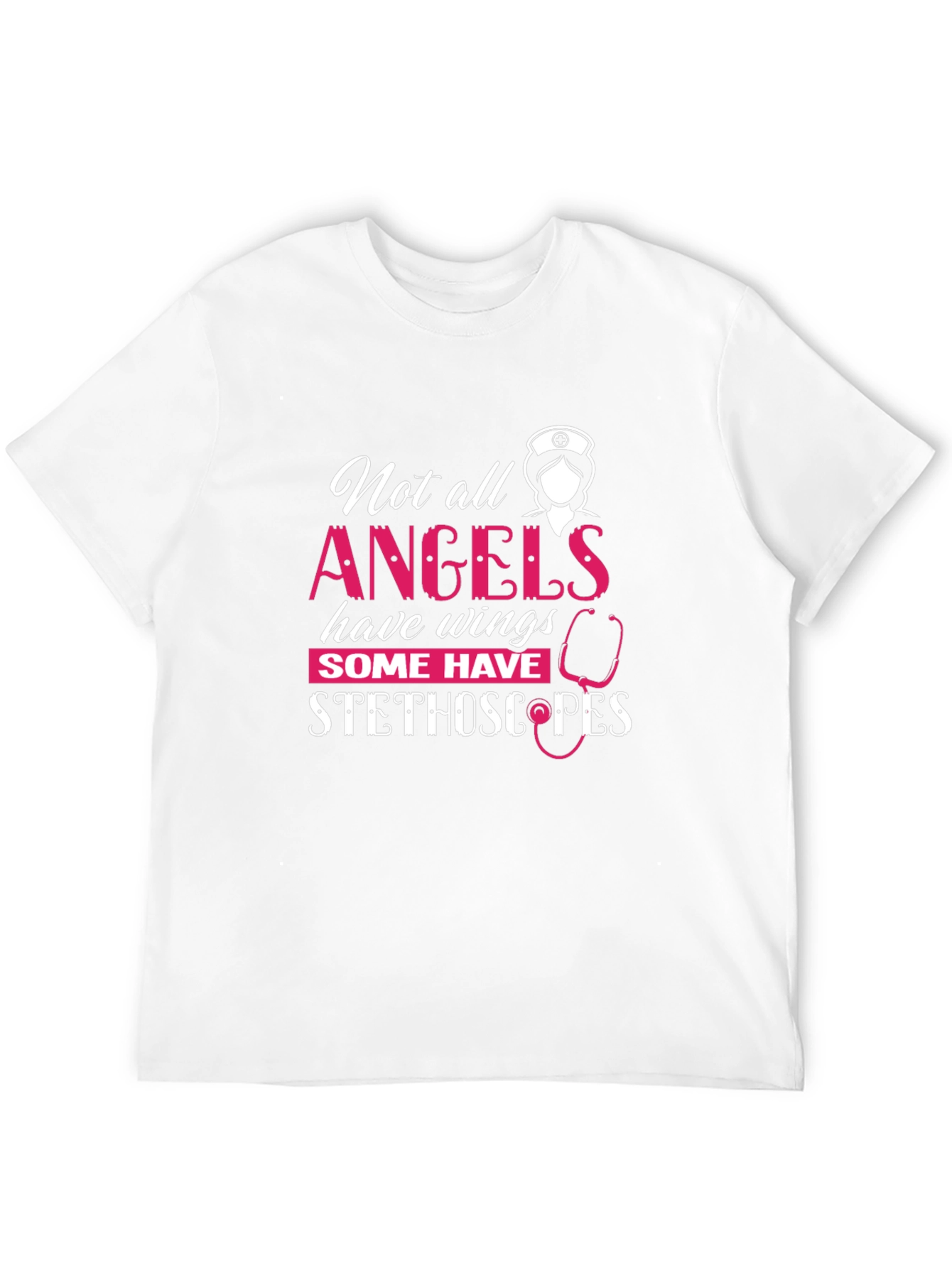 Nurse Angel Stethoscope Graphic T-Shirt