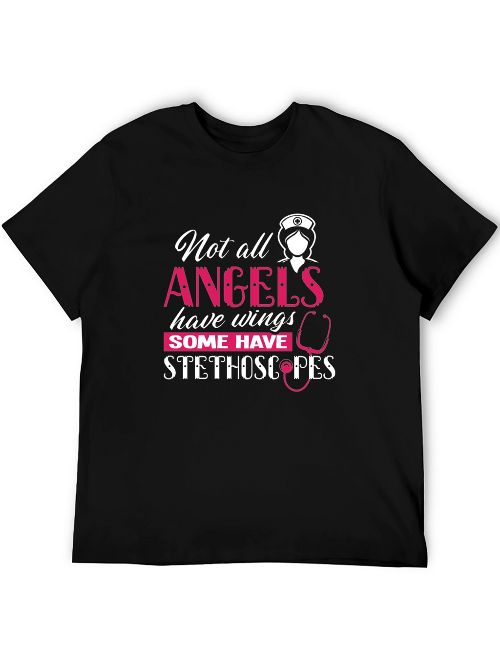 Nurse Angel Stethoscope Graphic T-Shirt