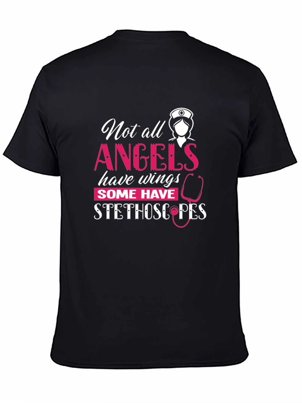 Nurse Angel Stethoscope Graphic T-Shirt