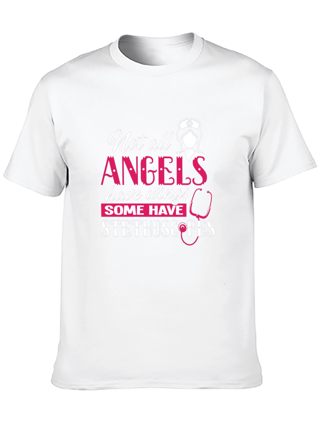 Nurse Angel Stethoscope Graphic T-Shirt
