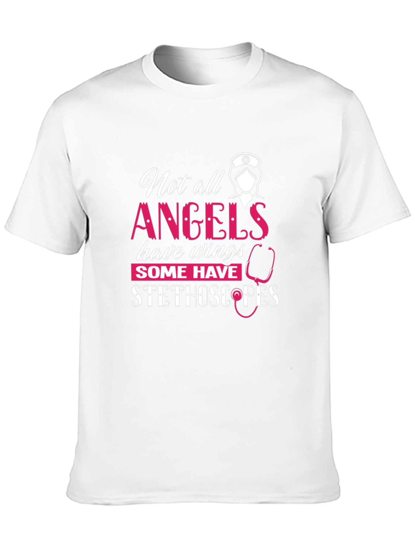 Nurse Angel Stethoscope Graphic T-Shirt